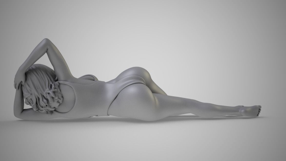 Woman Lying Down 3D print model_5