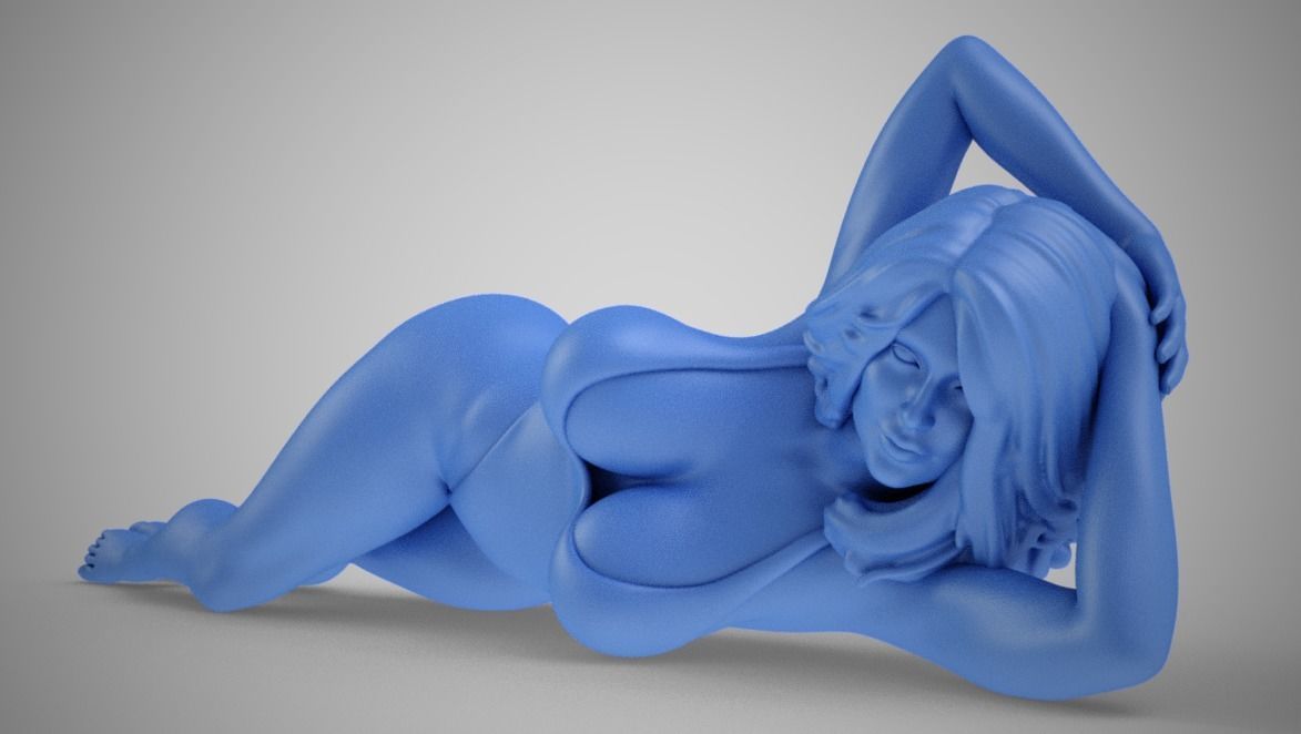 Woman Lying Down 3D print model_10