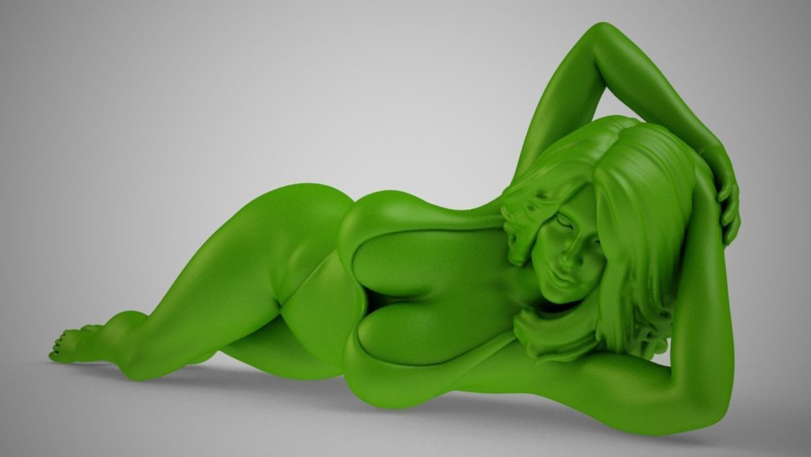Woman Lying Down 3D print model_8