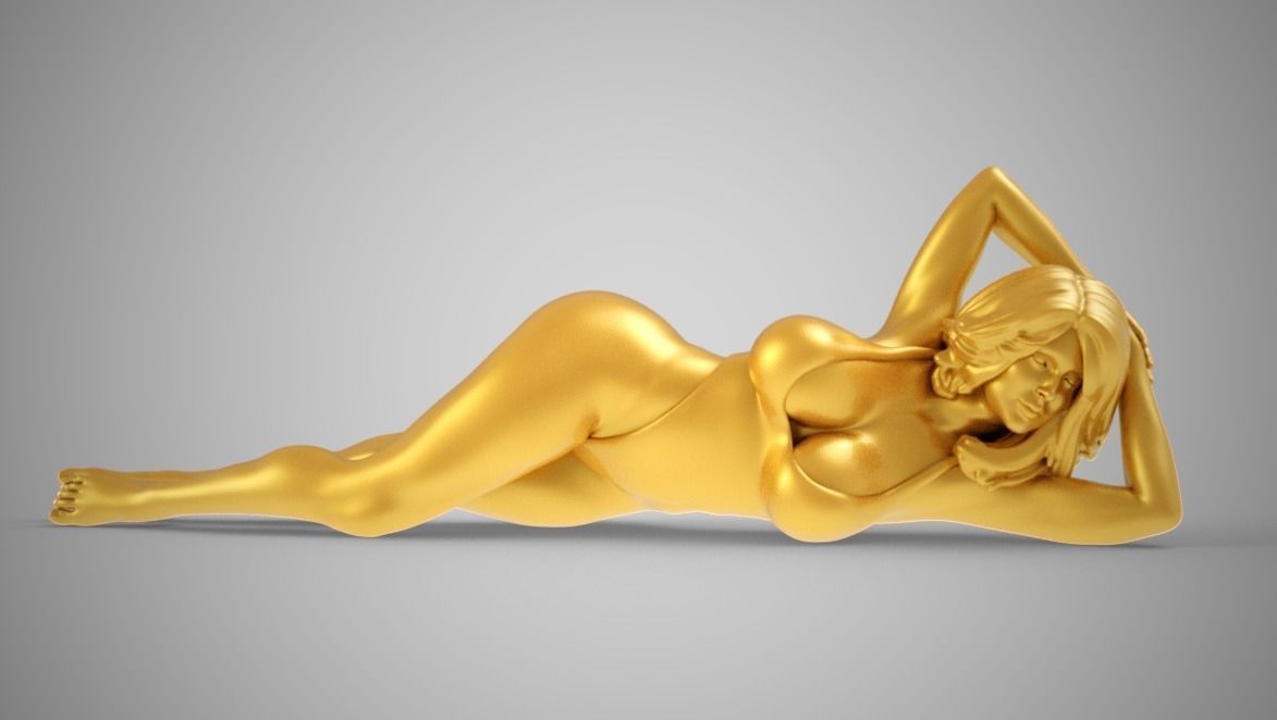 Woman Lying Down 3D print model_11