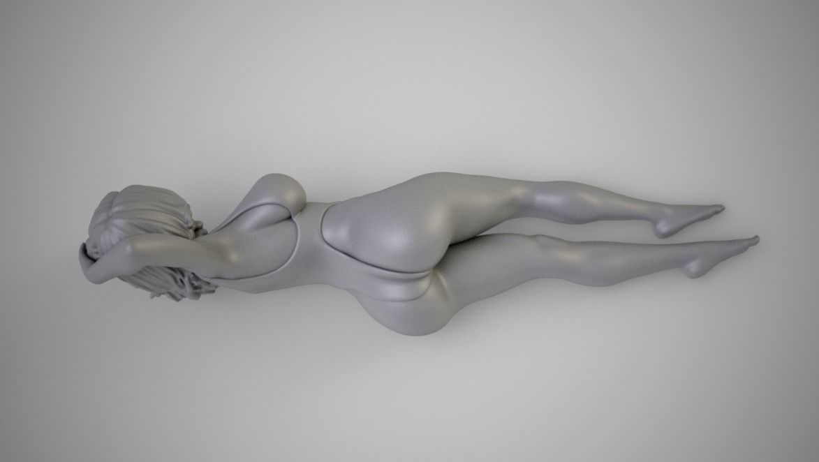 Woman Lying Down 3D print model_6