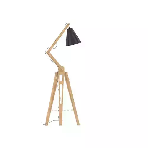 Metal wood  floor lamp
