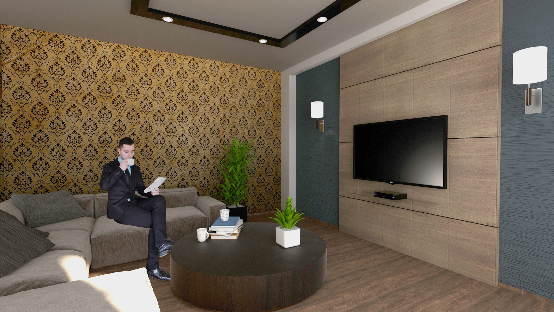 Living Room Free 3D model_1