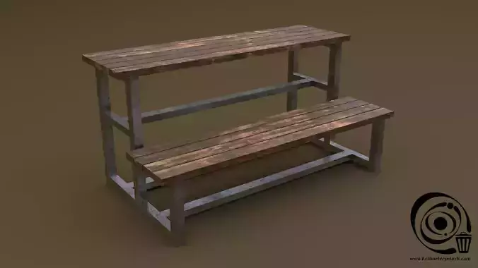 Tribune 01 R Low-poly 3D model