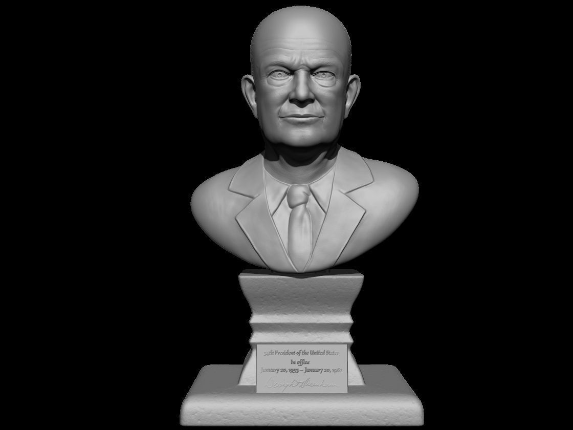 Dwight David Eisenhower Bust Model 3D print model_3