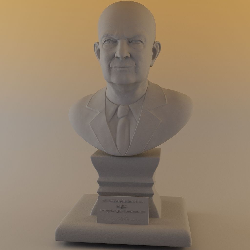 Dwight David Eisenhower Bust Model 3D print model_6