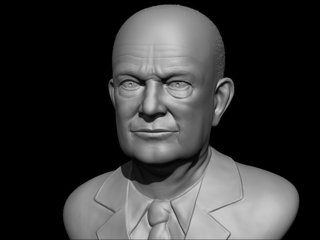 Dwight David Eisenhower Bust Model 3D print model_1