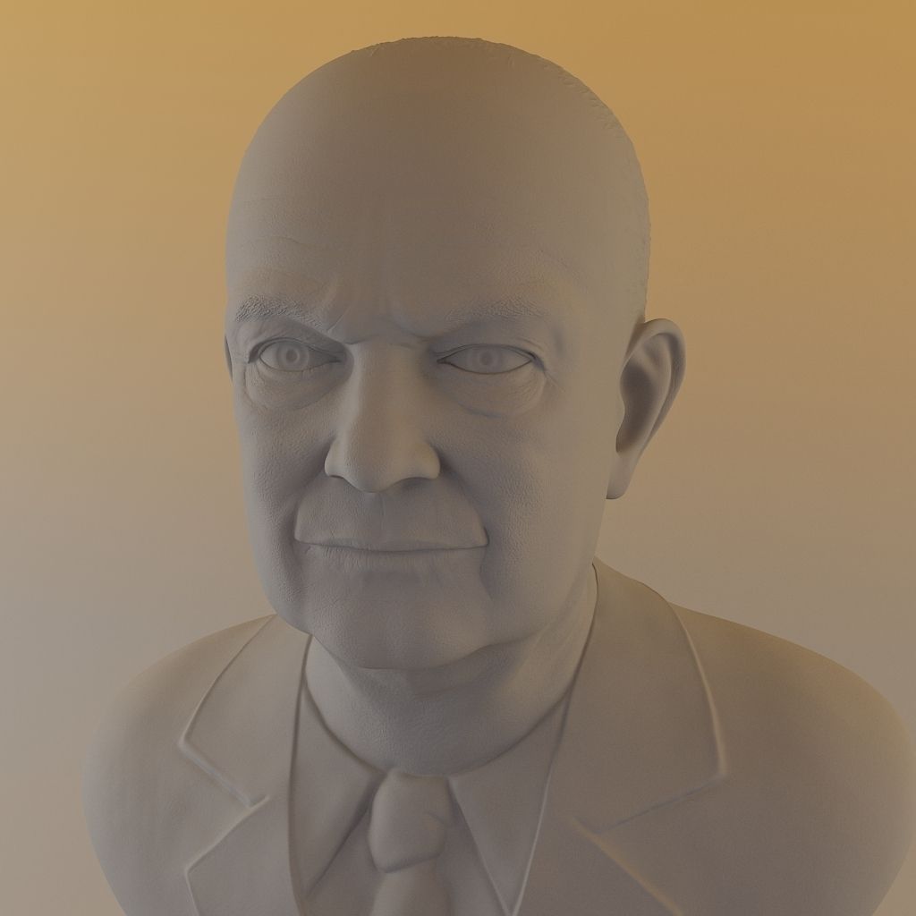 Dwight David Eisenhower Bust Model 3D print model_5