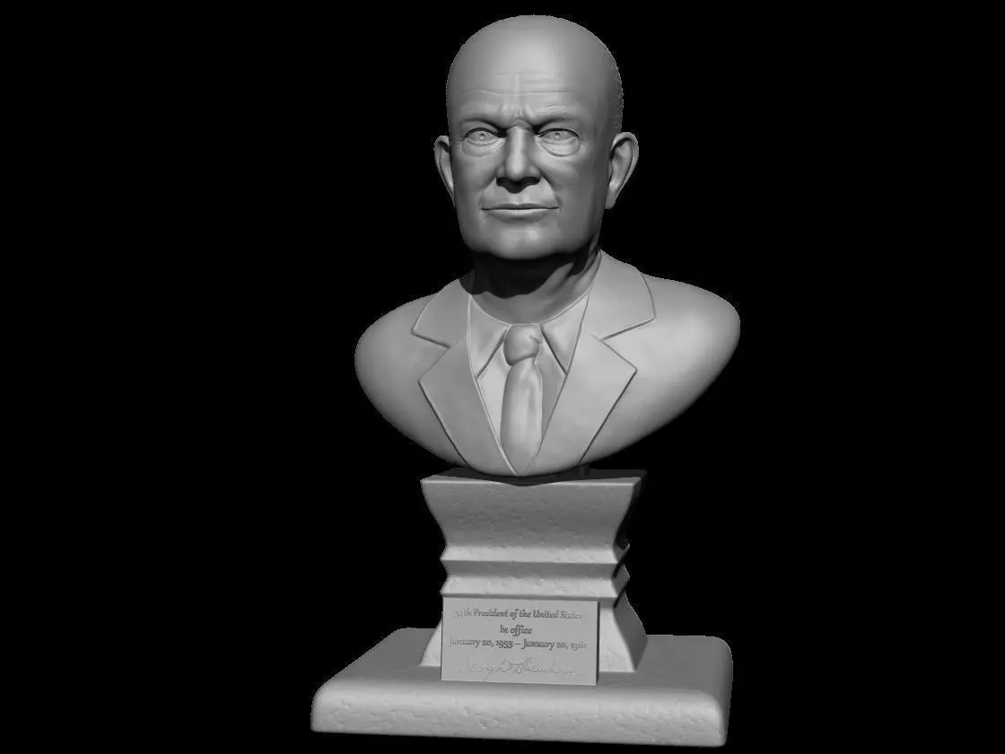 Dwight David Eisenhower Bust Model 3D print model_0