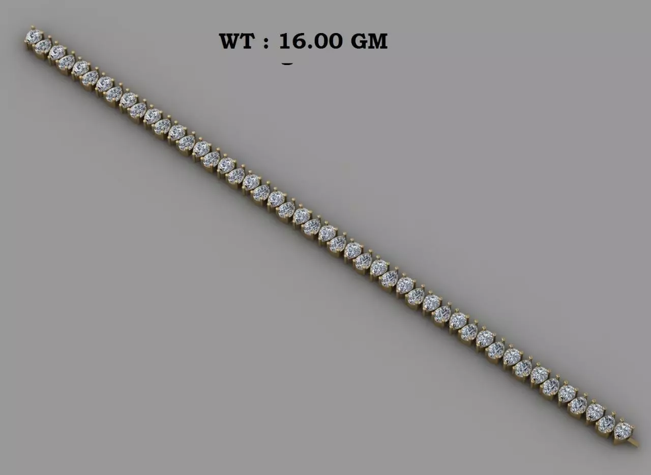 Elegant Diamond Pear bracelet 3D print model