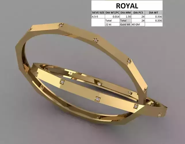 Elegant 12 front edge gold bangle for women 