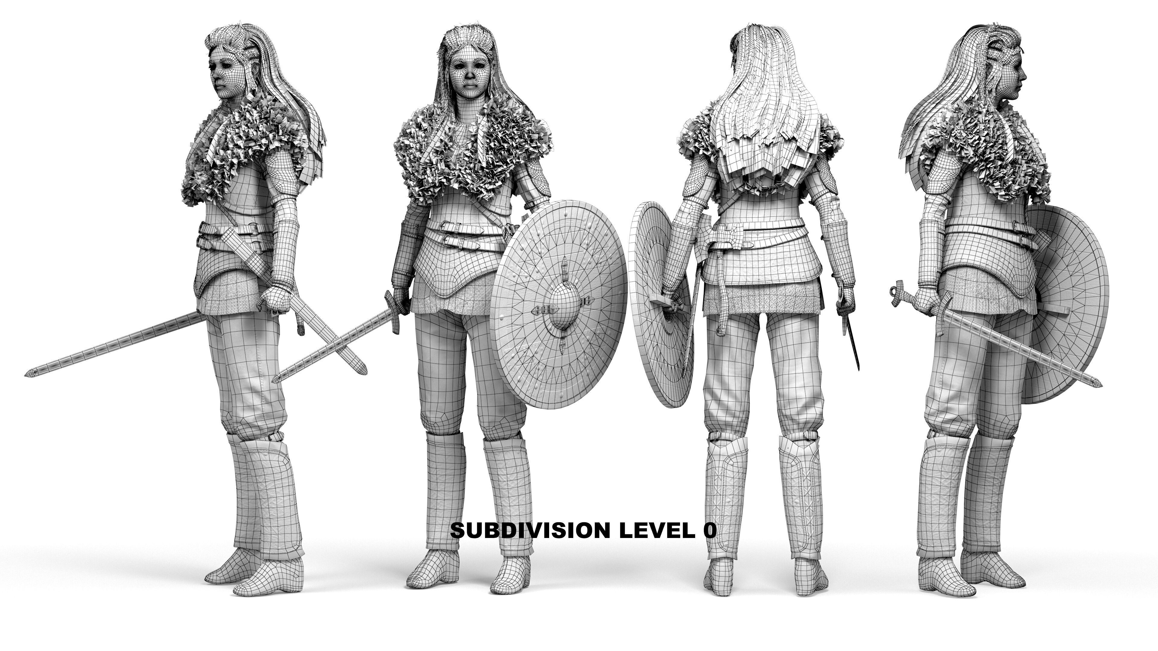 Viking Warrior  Vi Remake  Lowpoly Game ready Low-poly 3D model_5