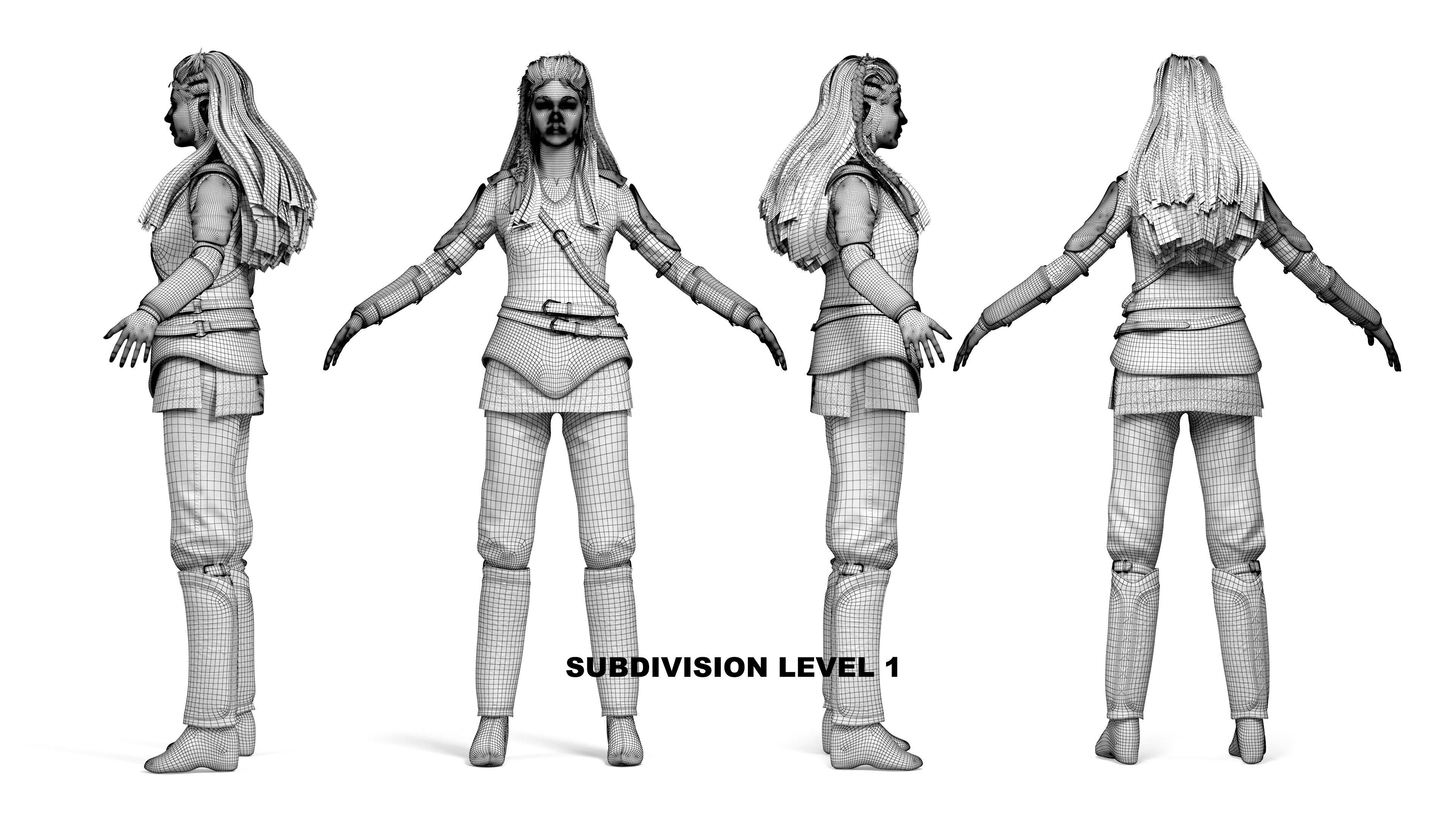 Viking Warrior  Vi Remake  Lowpoly Game ready Low-poly 3D model_11