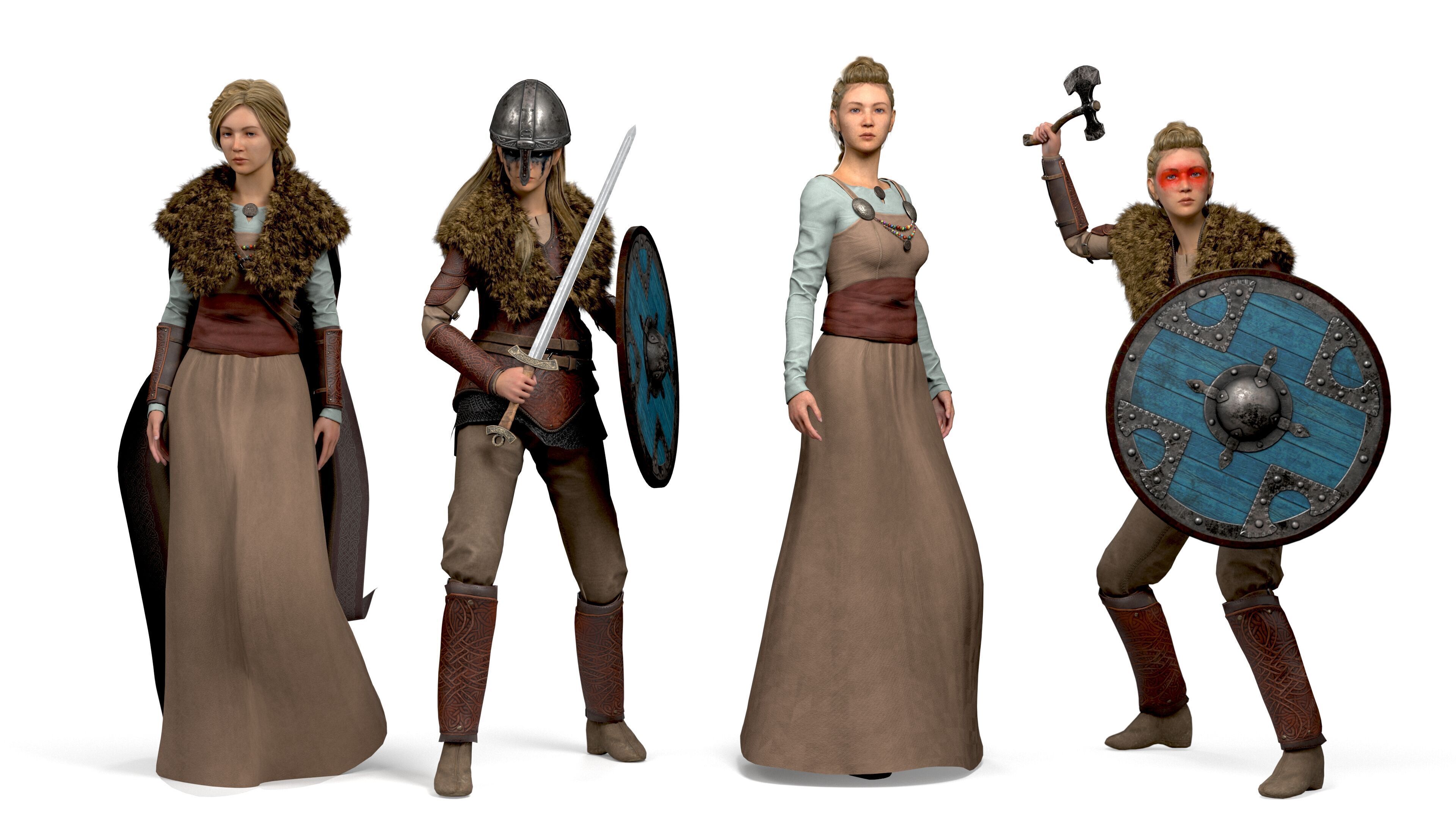 Viking Warrior  Vi Remake  Lowpoly Game ready Low-poly 3D model_12