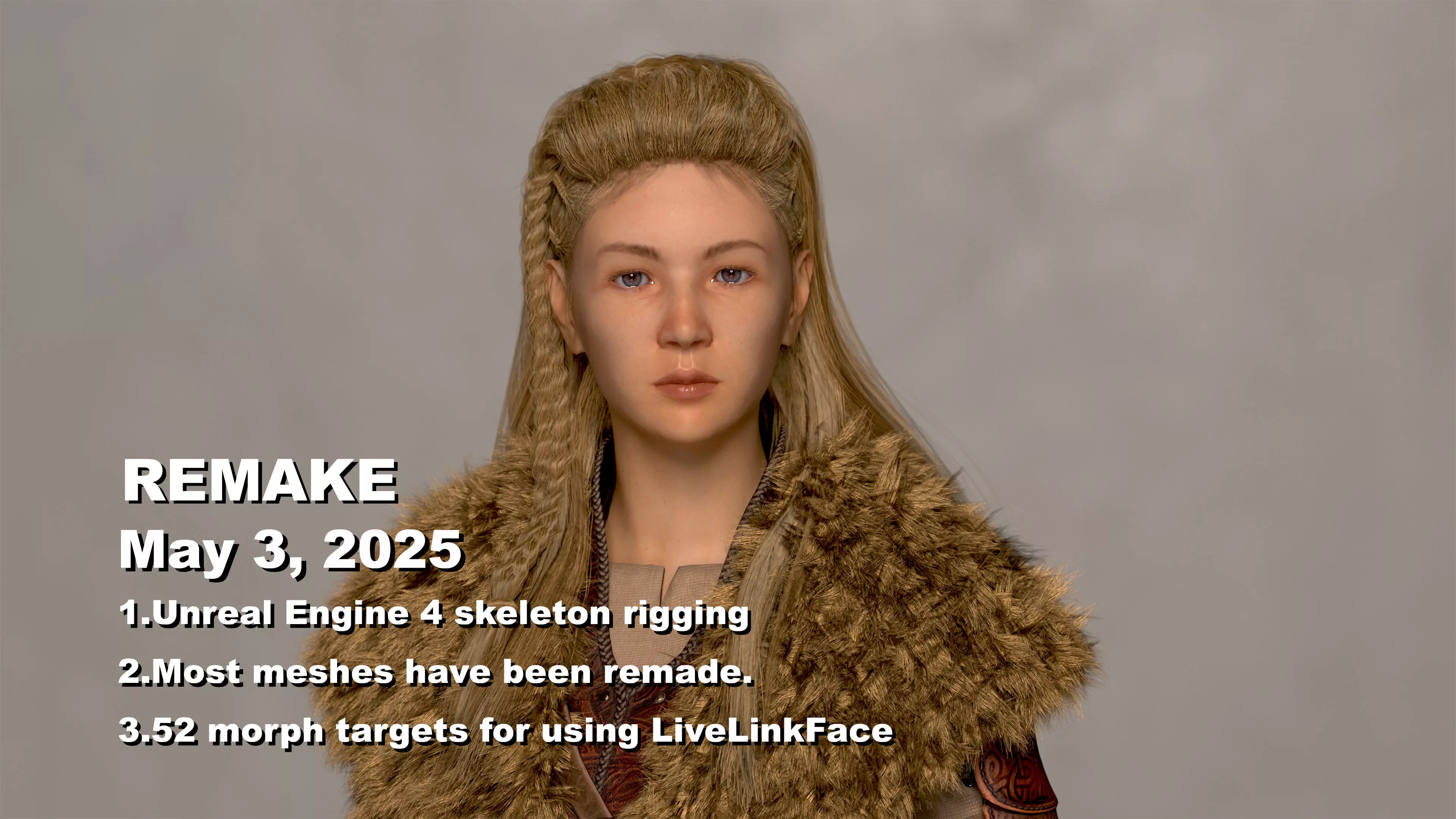 Viking Warrior  Vi Remake  Lowpoly Game ready Low-poly 3D model_0