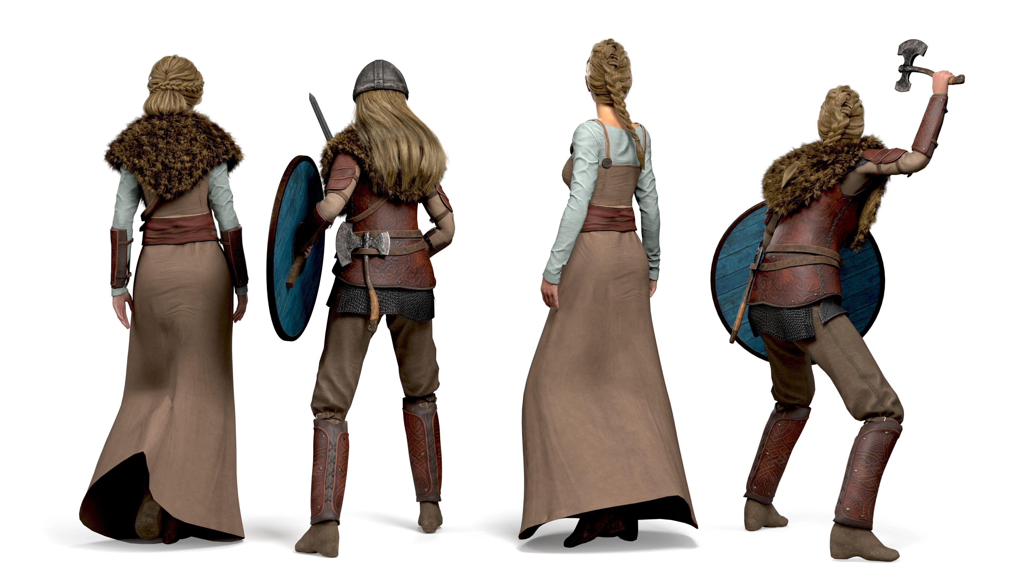 Viking Warrior  Vi Remake  Lowpoly Game ready Low-poly 3D model_13