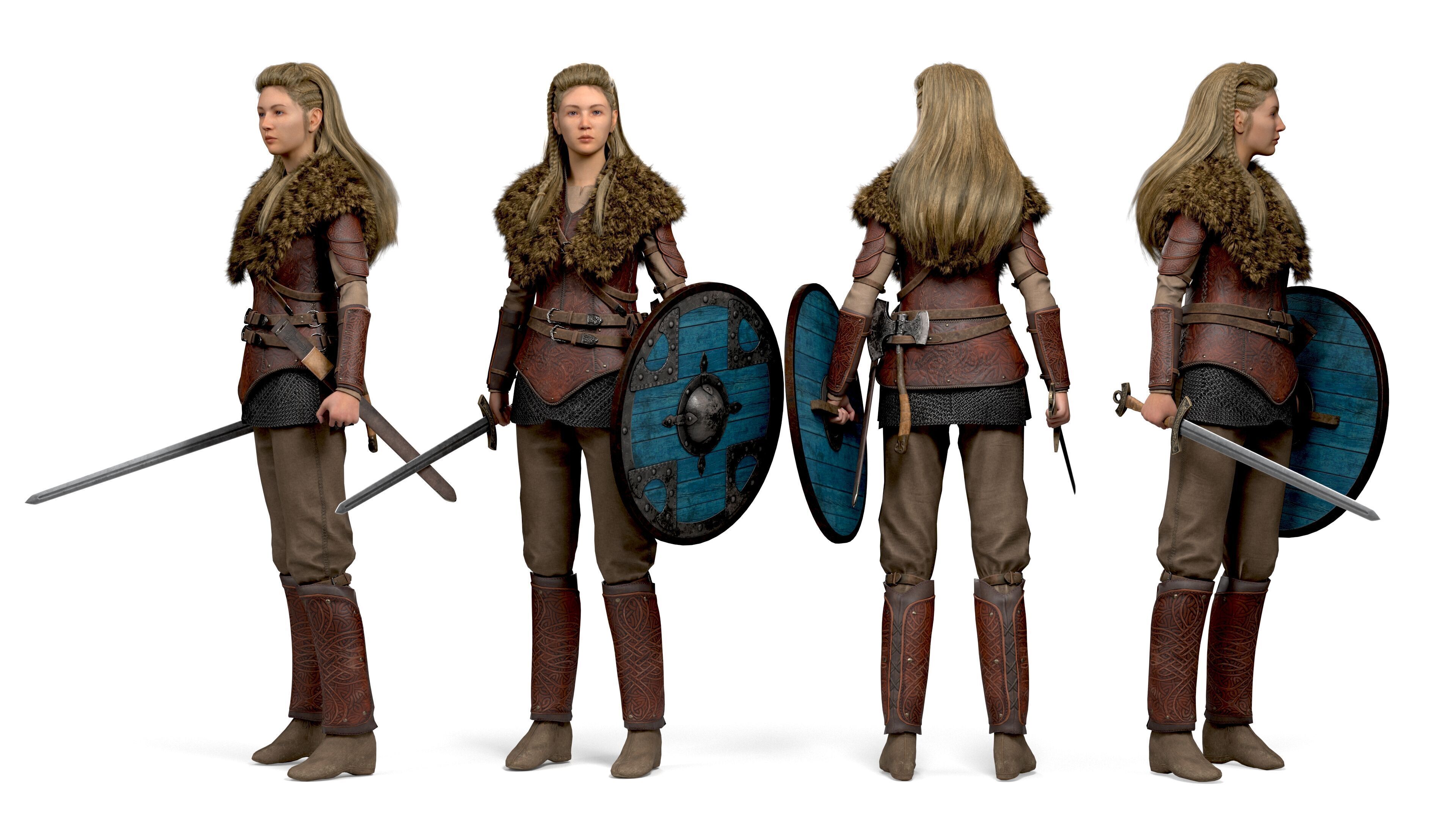 Viking Warrior  Vi Remake  Lowpoly Game ready Low-poly 3D model_4