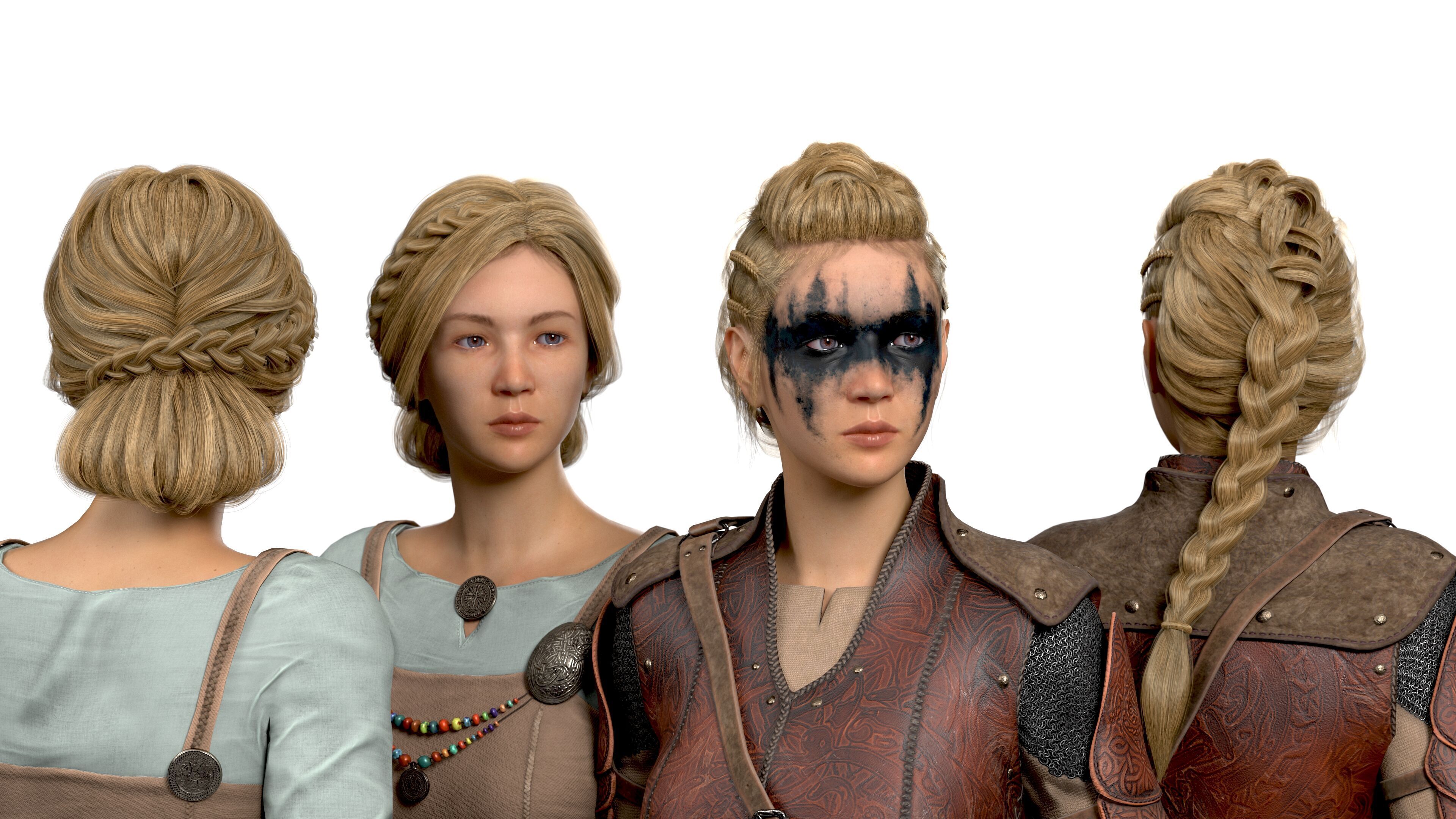 Viking Warrior  Vi Remake  Lowpoly Game ready Low-poly 3D model_17