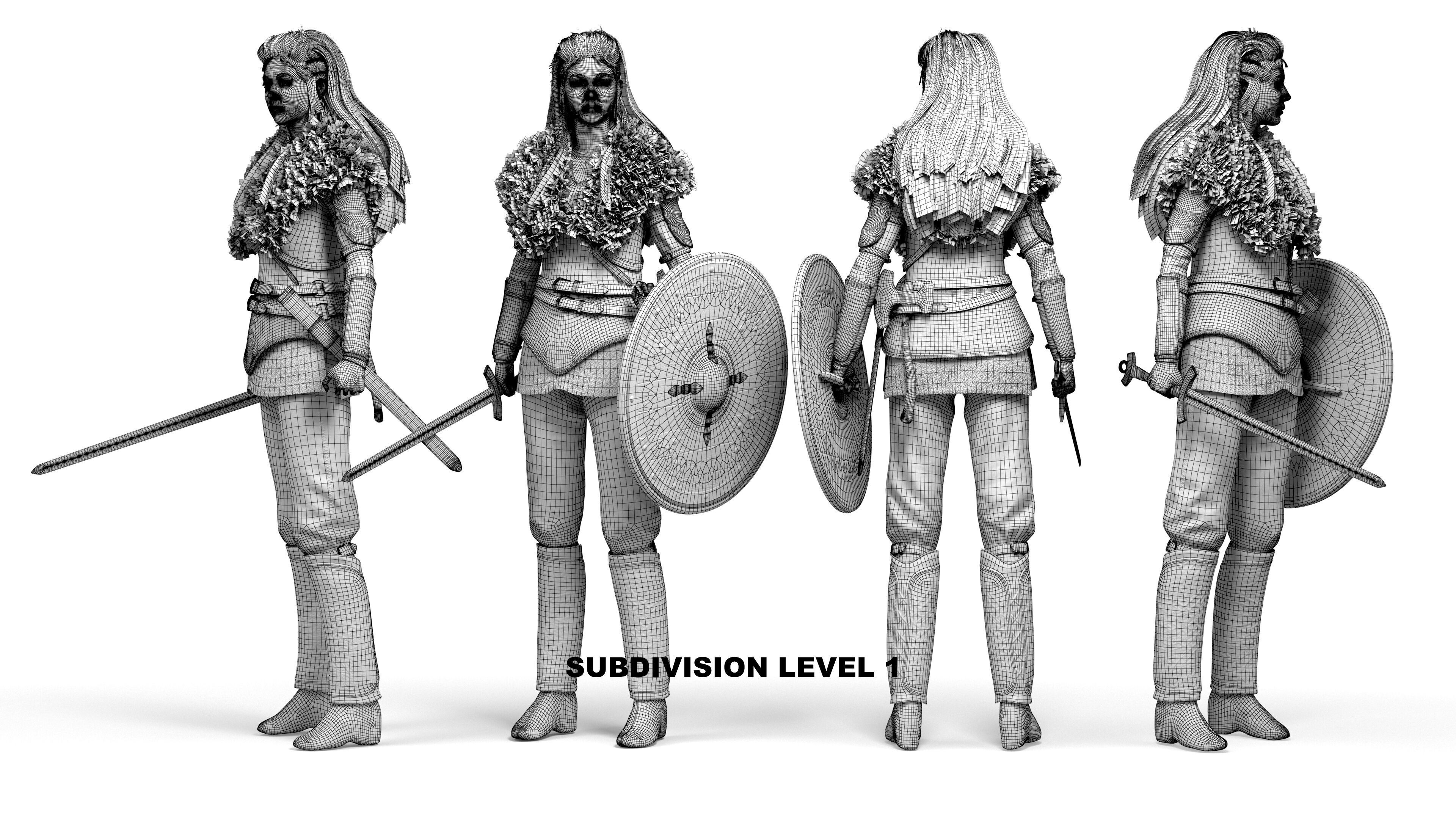 Viking Warrior  Vi Remake  Lowpoly Game ready Low-poly 3D model_6