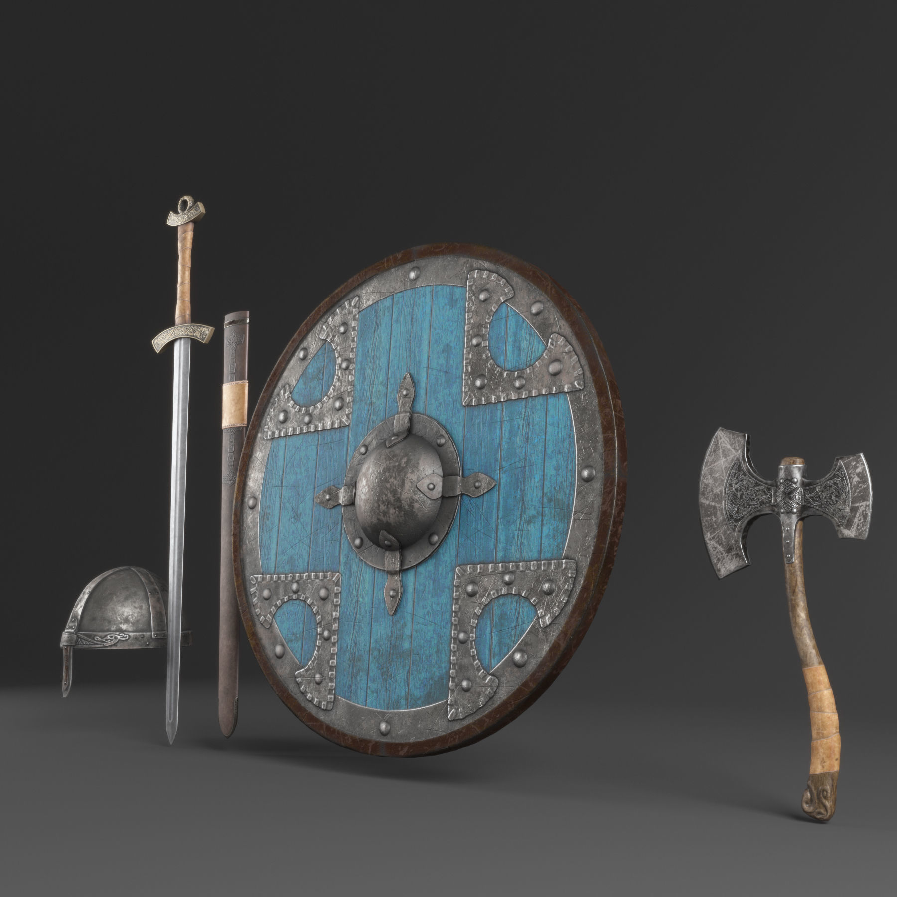Viking Warrior  Vi Remake  Lowpoly Game ready Low-poly 3D model_27