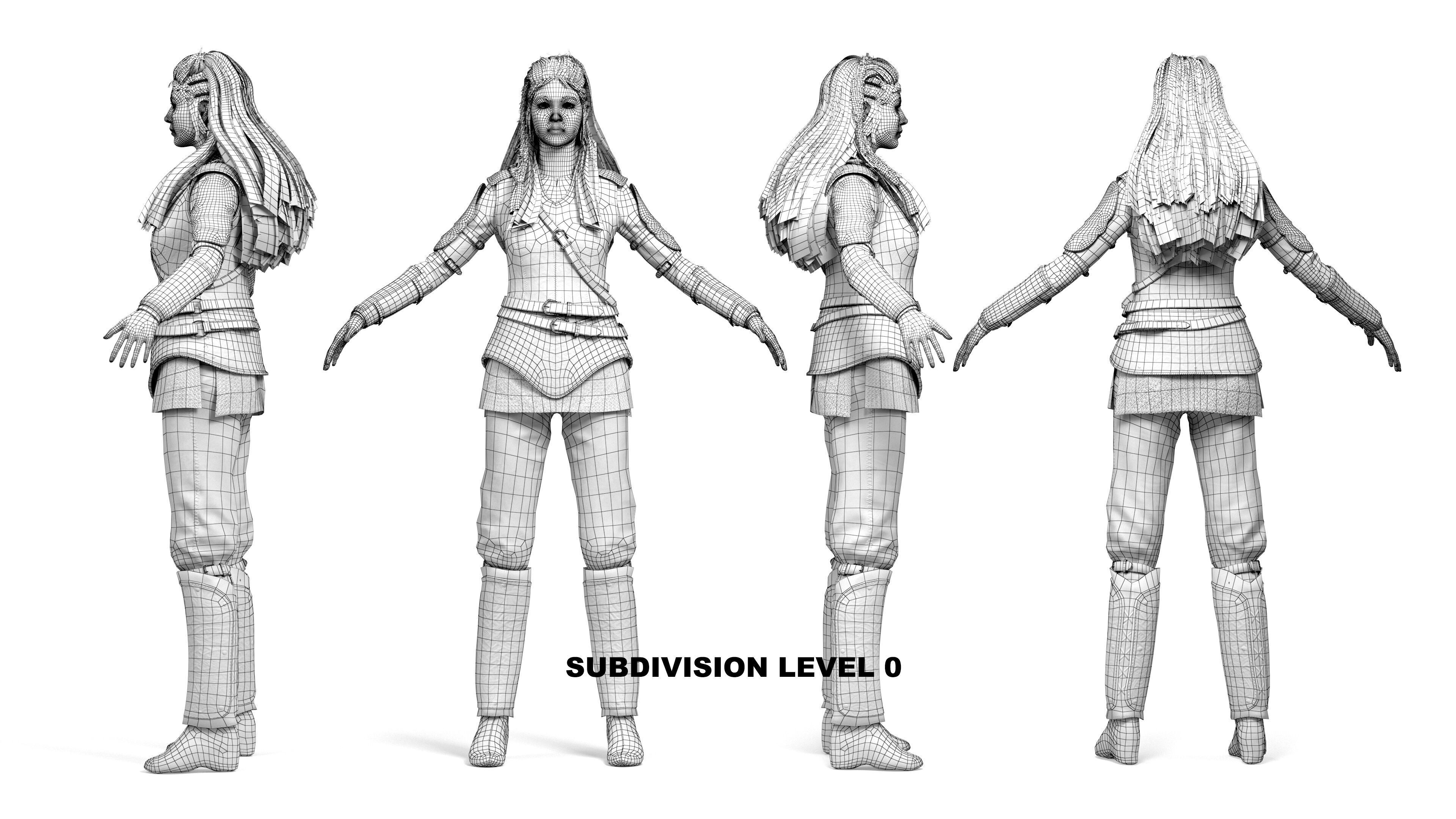 Viking Warrior  Vi Remake  Lowpoly Game ready Low-poly 3D model_10