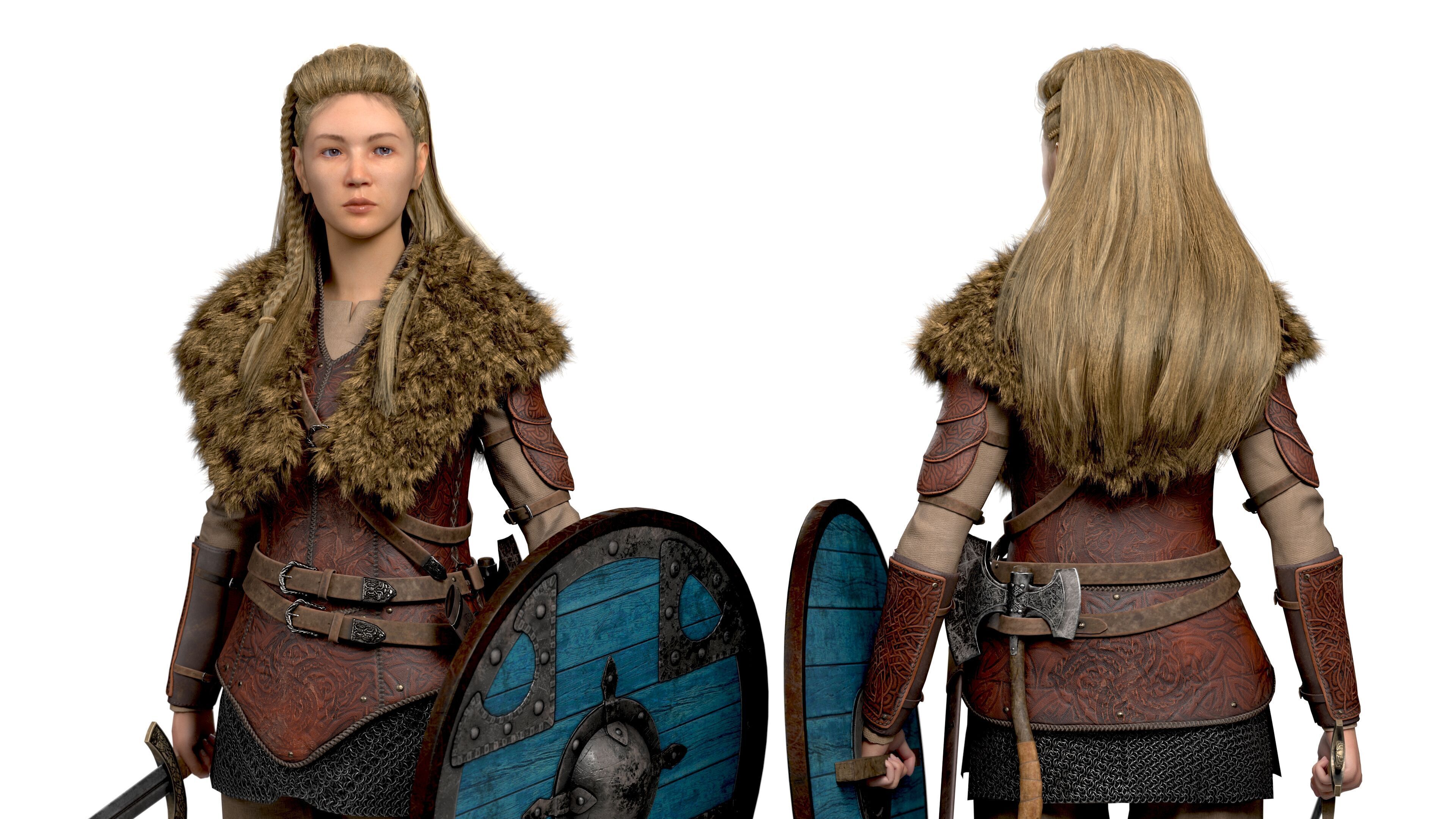 Viking Warrior  Vi Remake  Lowpoly Game ready Low-poly 3D model_3