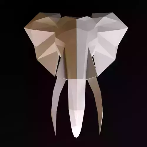 Elephant head low poly 3D model Elephant head low poly 3D model
