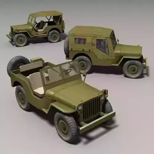 Willys Jeep Low-poly 3D model