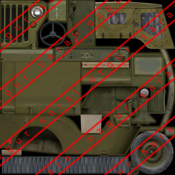 Willys Jeep Low-poly 3D model_4