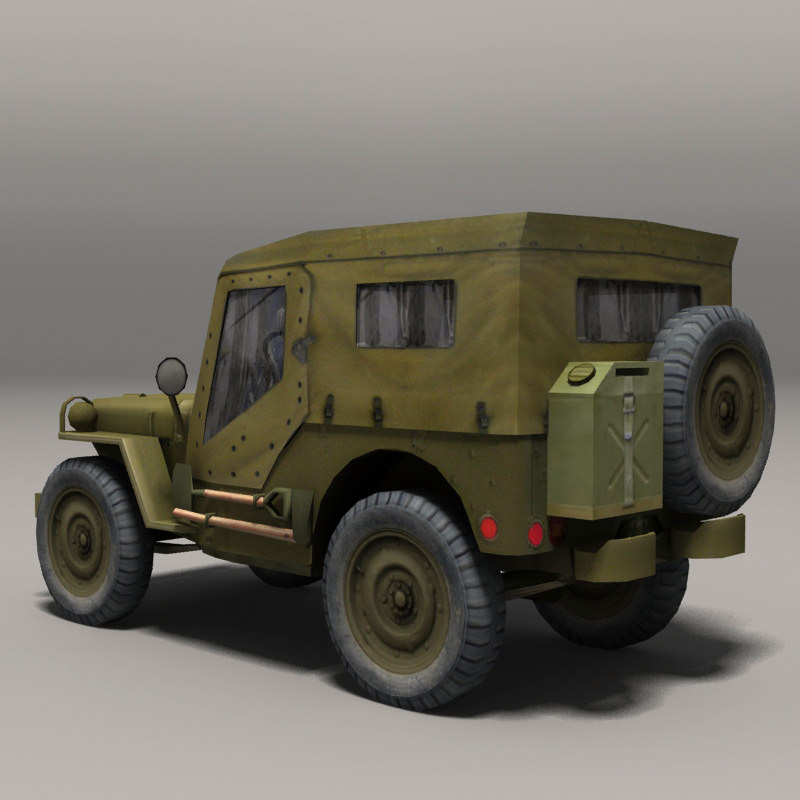 Willys Jeep Low-poly 3D model_1