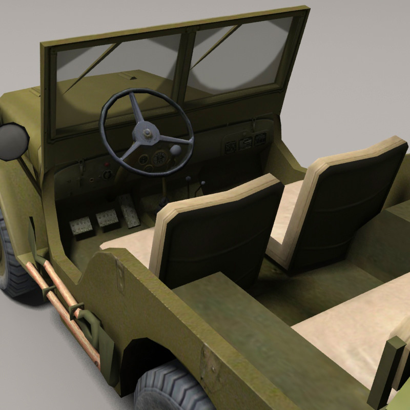 Willys Jeep Low-poly 3D model_3