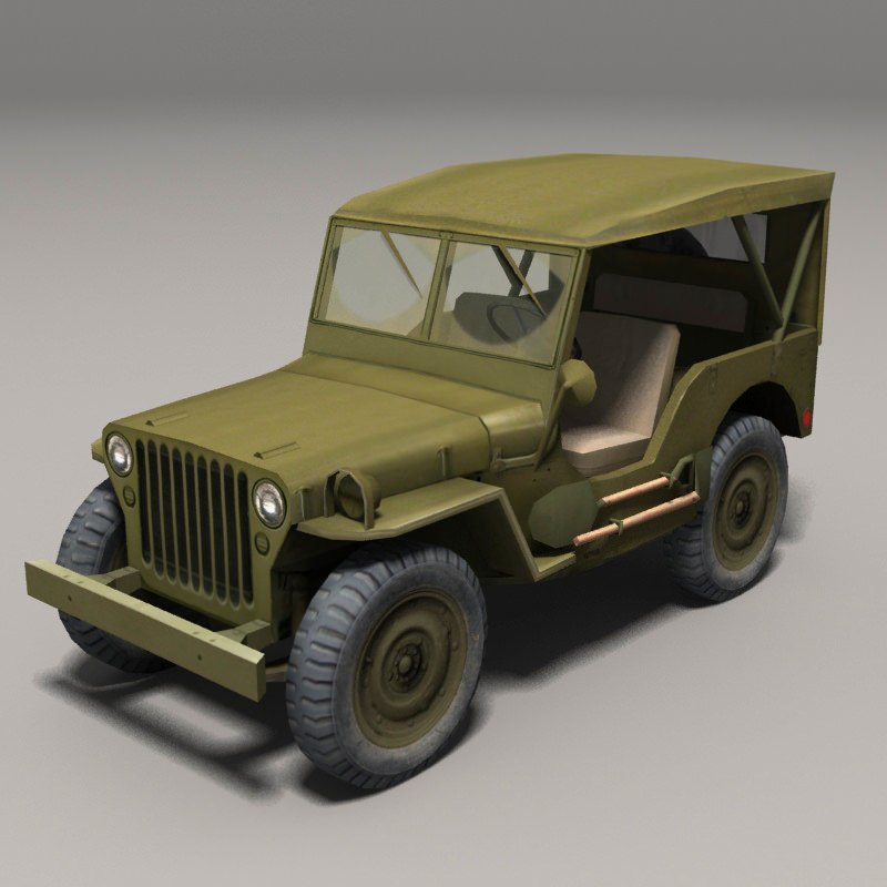 Willys Jeep Low-poly 3D model_2