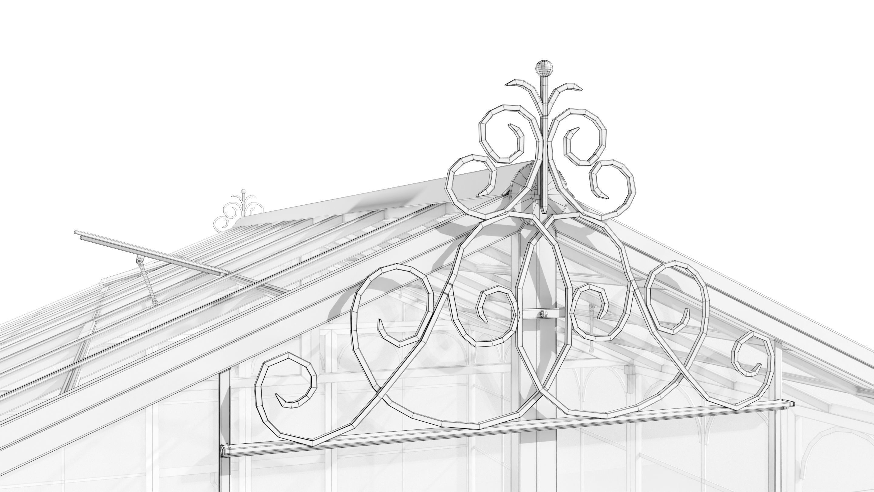 Italian Wrought Iron Greenhouse 3D model_18
