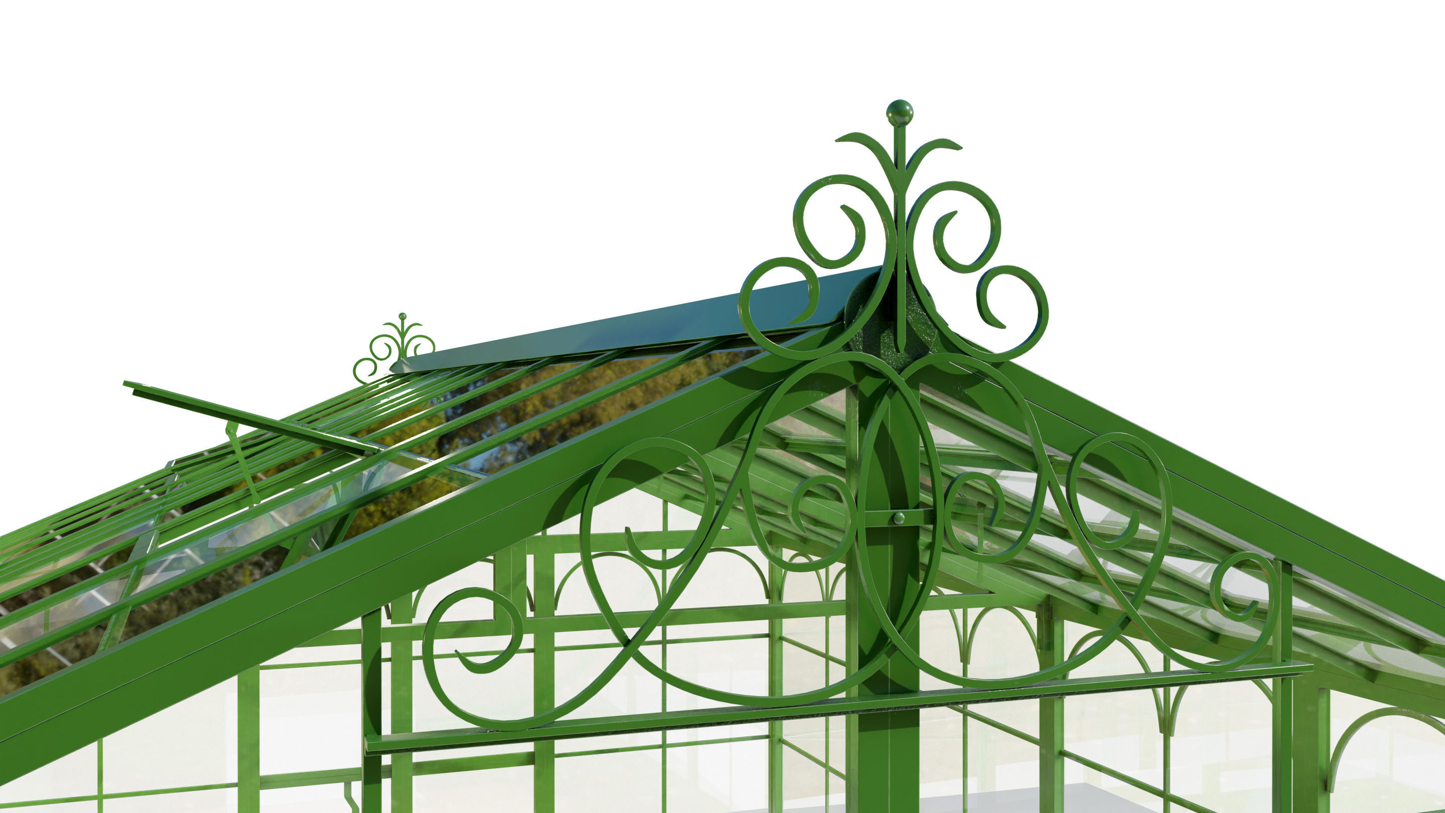 Italian Wrought Iron Greenhouse 3D model_8