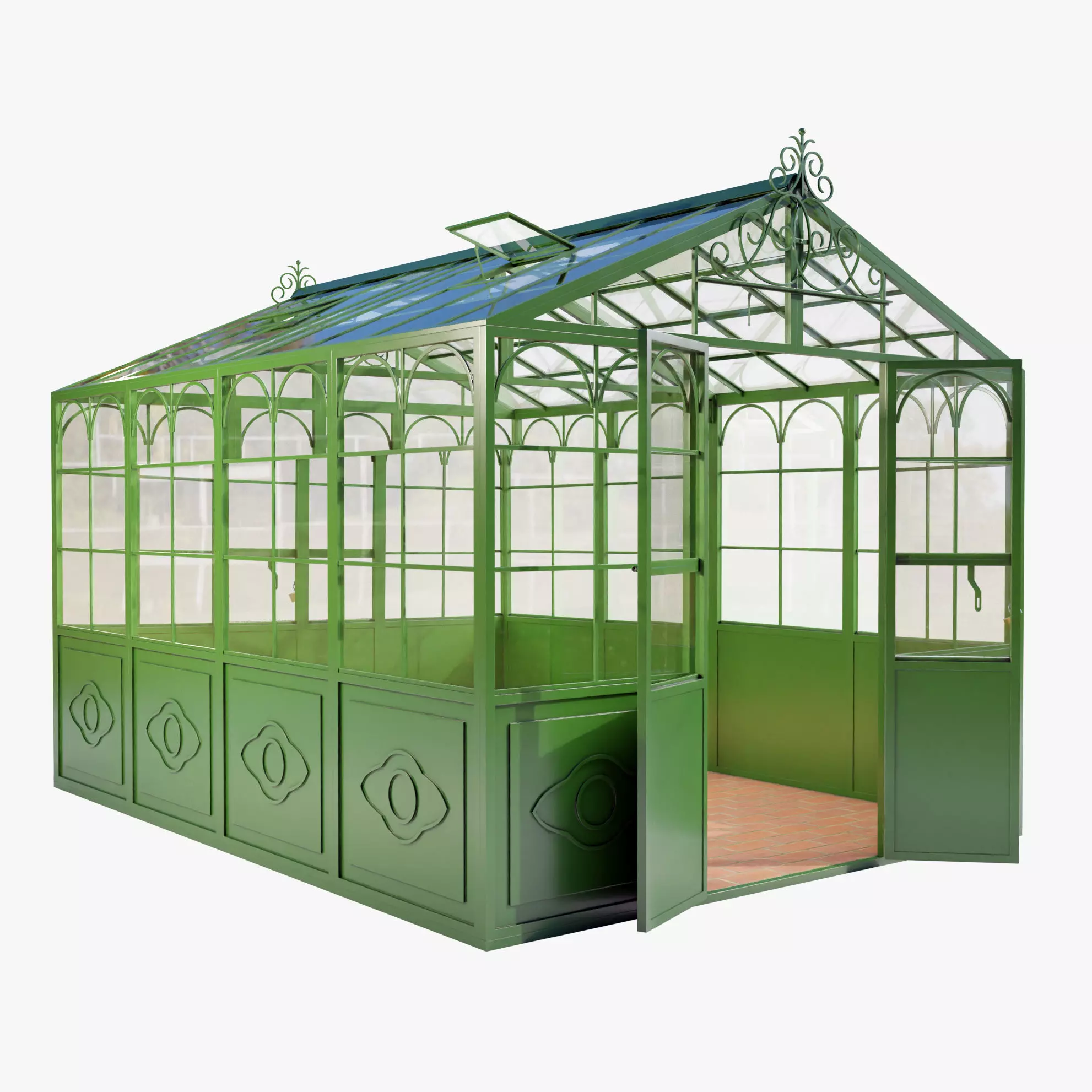 Italian Wrought Iron Greenhouse 3D model_0