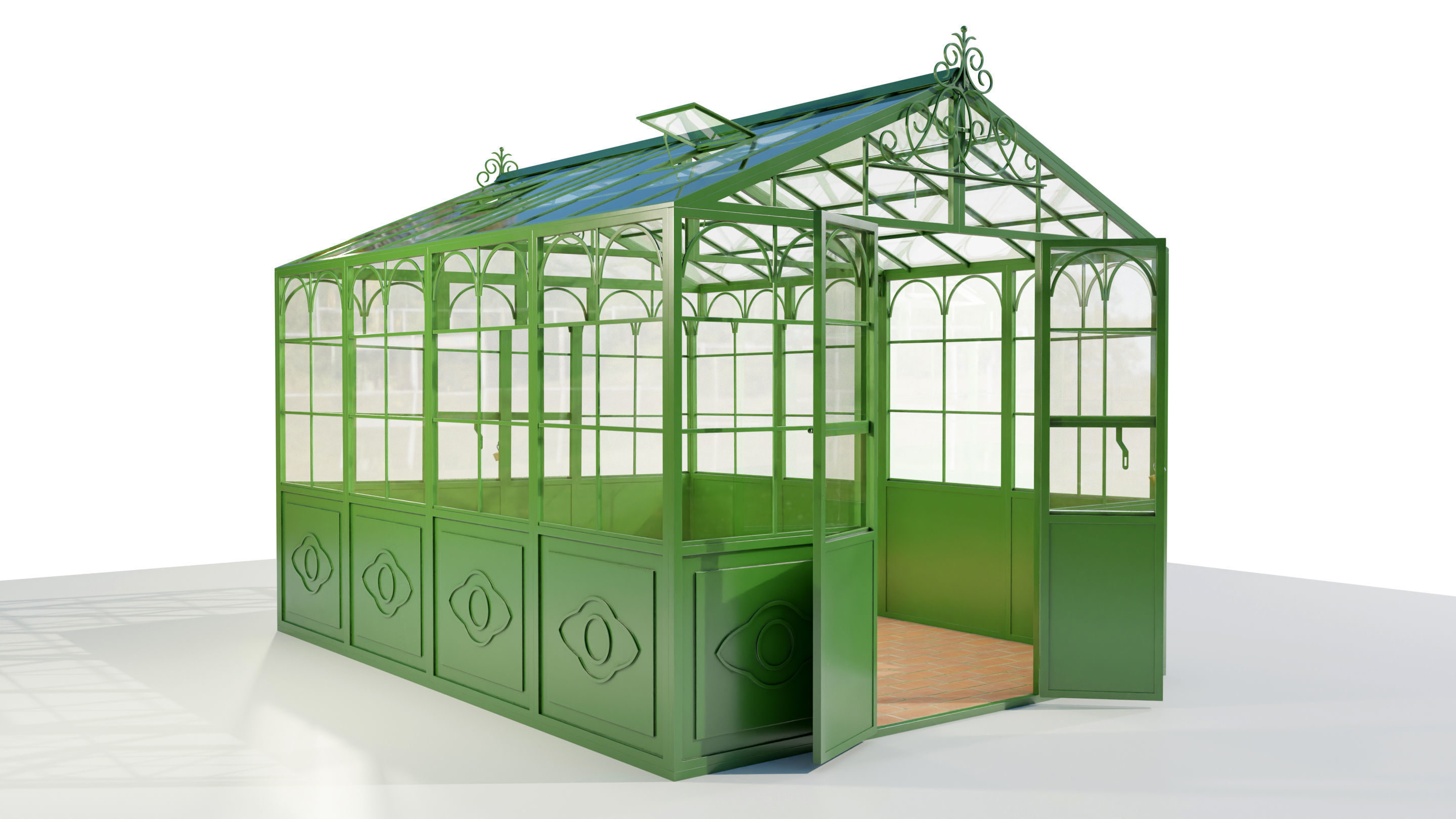 Italian Wrought Iron Greenhouse 3D model_6