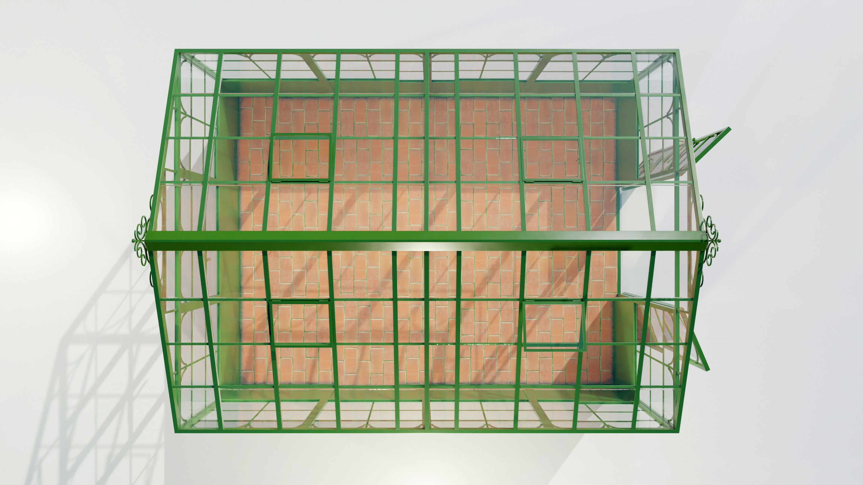 Italian Wrought Iron Greenhouse 3D model_10