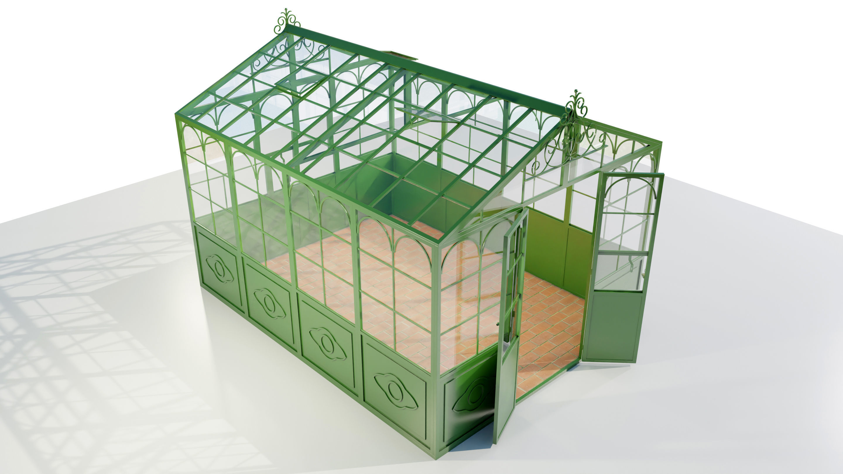 Italian Wrought Iron Greenhouse 3D model_2
