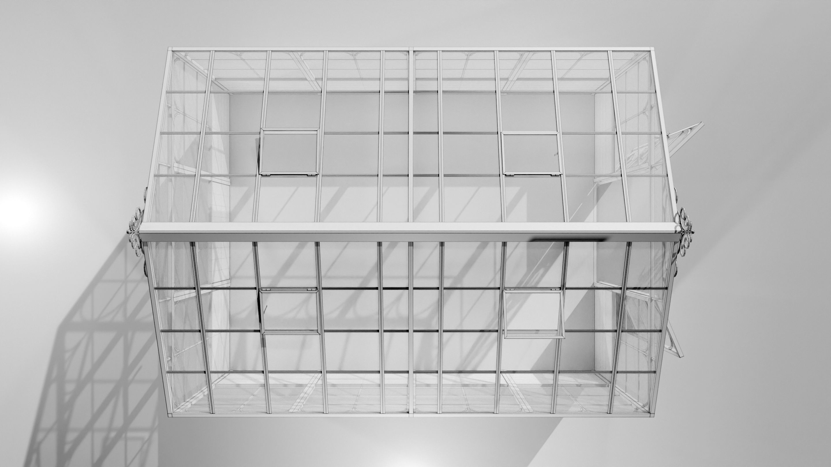Italian Wrought Iron Greenhouse 3D model_20
