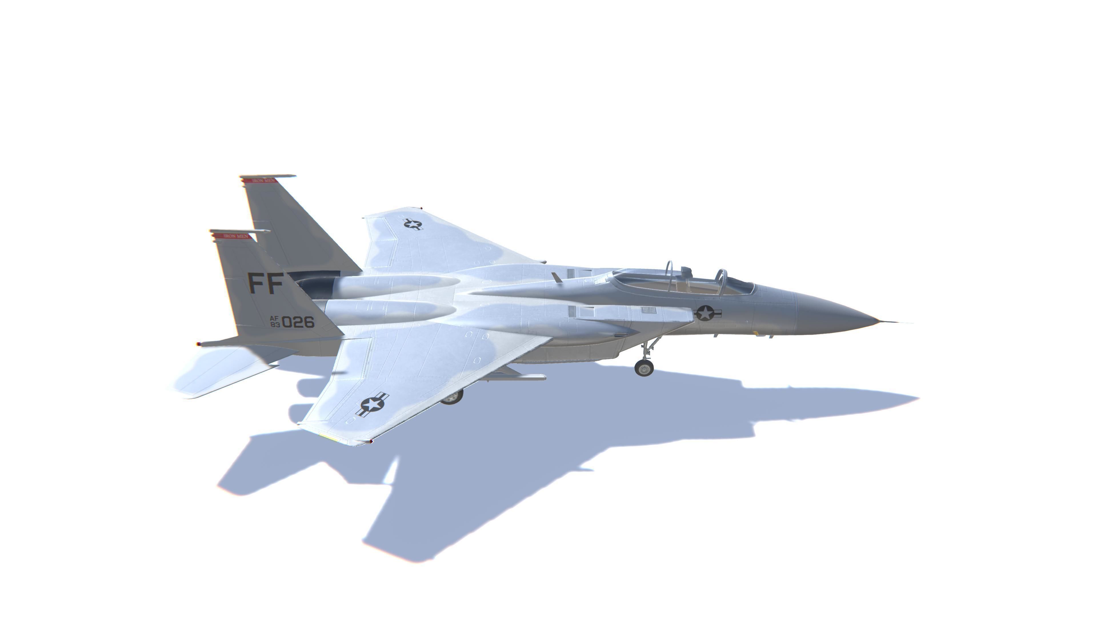 F-15 Eagle Jet Fighter Aircraft Low-poly 3D model_4