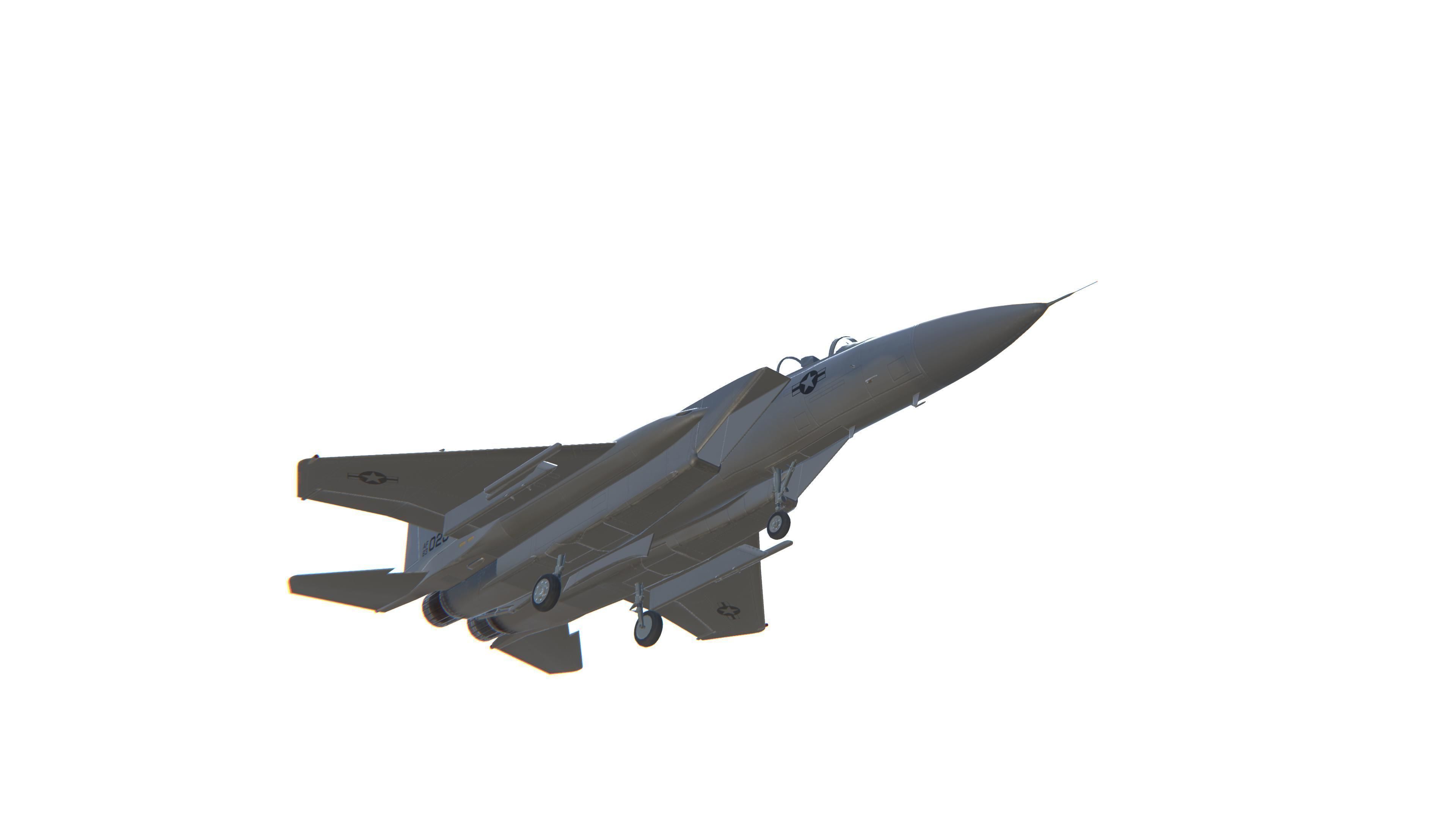 F-15 Eagle Jet Fighter Aircraft Low-poly 3D model_12
