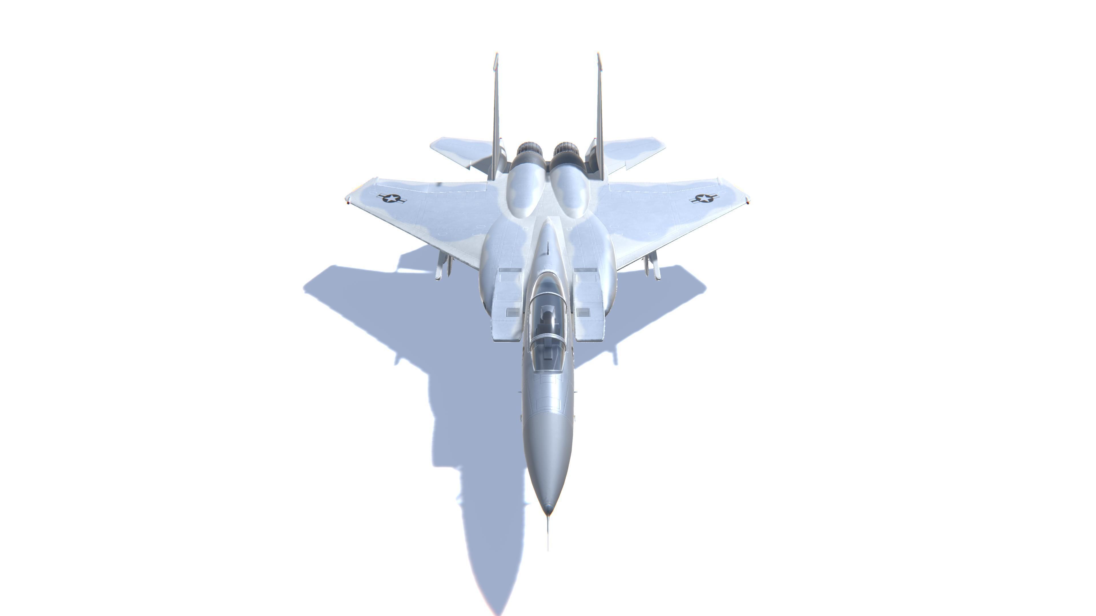 F-15 Eagle Jet Fighter Aircraft Low-poly 3D model_2