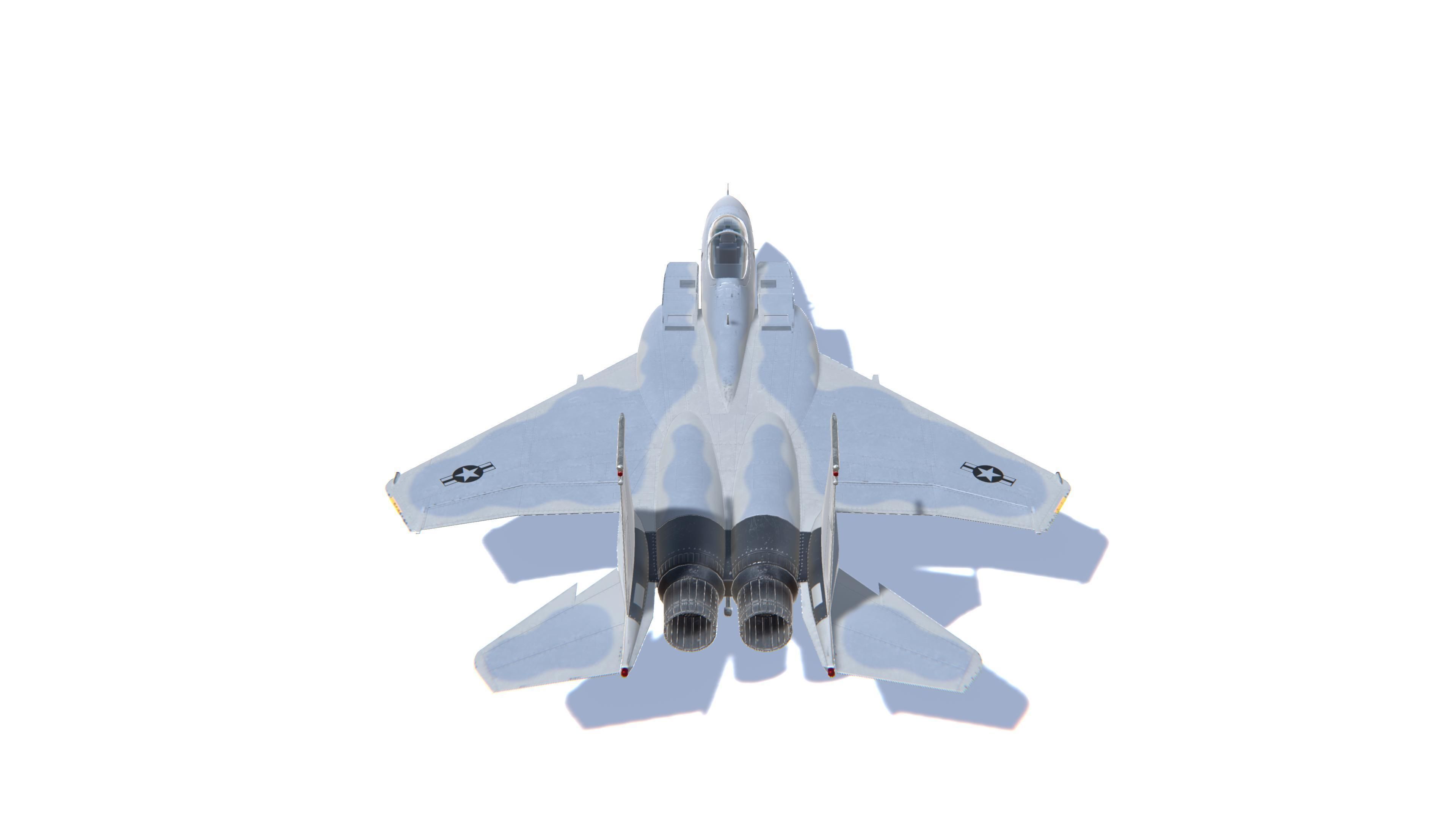 F-15 Eagle Jet Fighter Aircraft Low-poly 3D model_6
