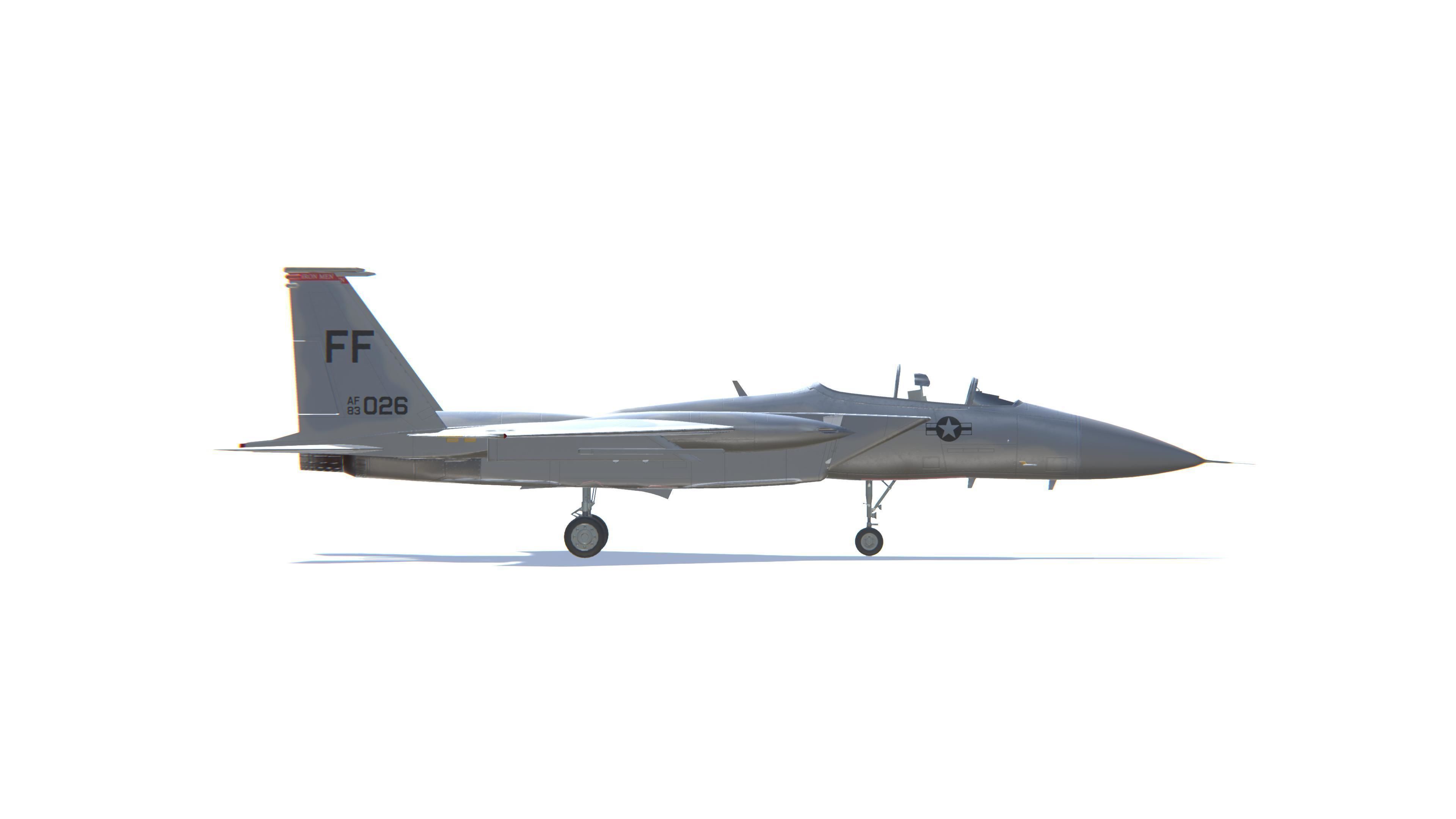 F-15 Eagle Jet Fighter Aircraft Low-poly 3D model_19