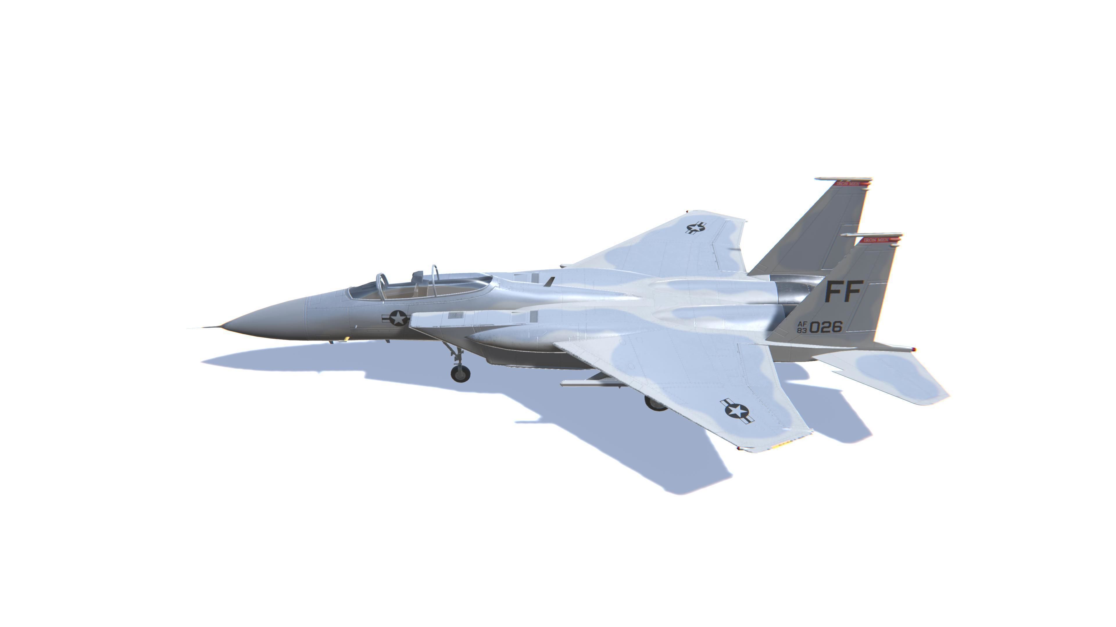 F-15 Eagle Jet Fighter Aircraft Low-poly 3D model_8