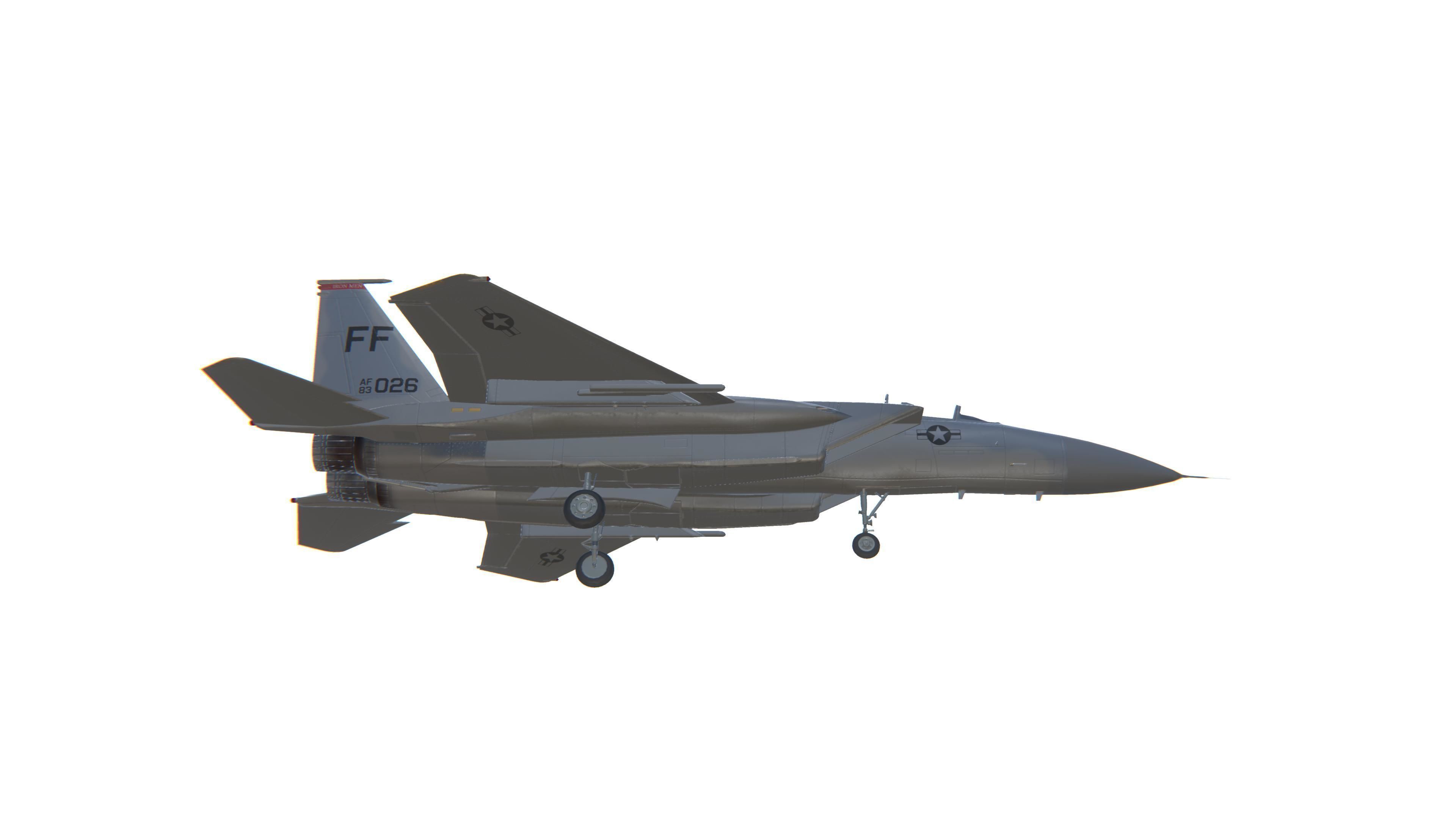 F-15 Eagle Jet Fighter Aircraft Low-poly 3D model_13