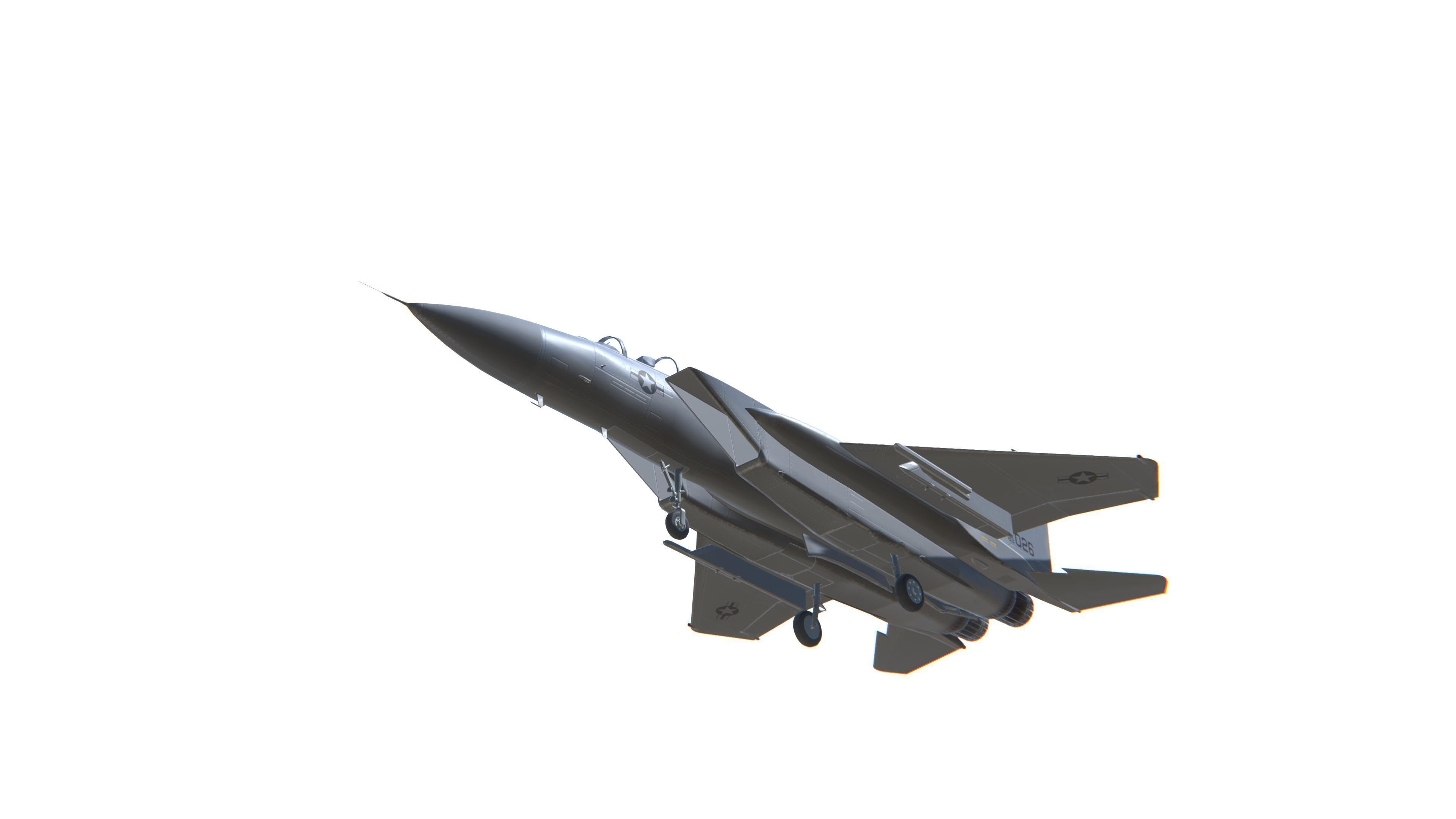 F-15 Eagle Jet Fighter Aircraft Low-poly 3D model_10