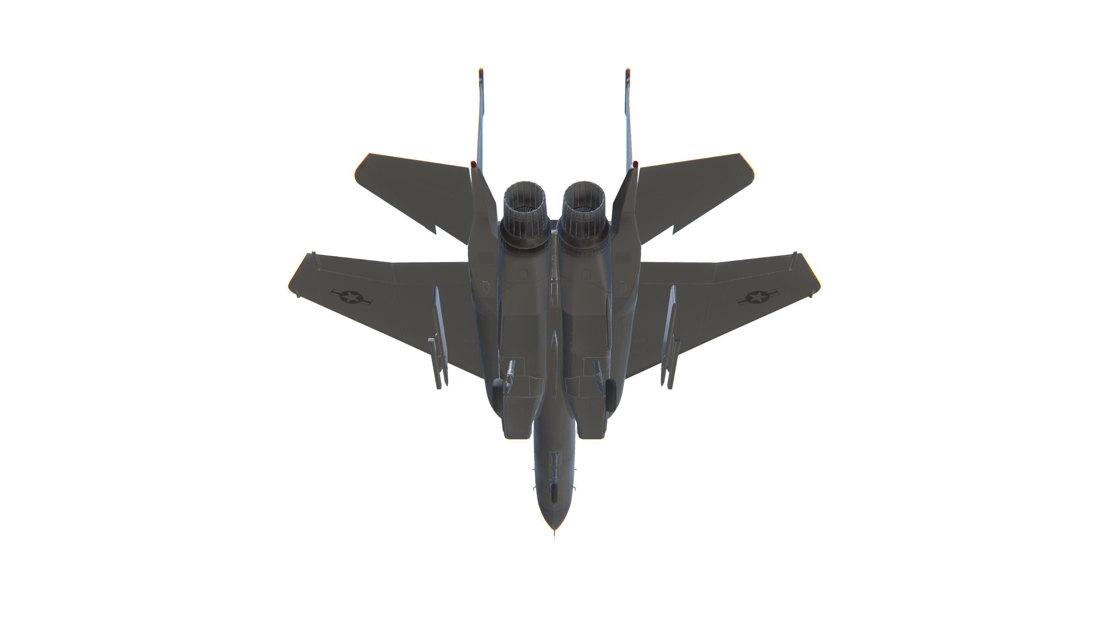 F-15 Eagle Jet Fighter Aircraft Low-poly 3D model_15