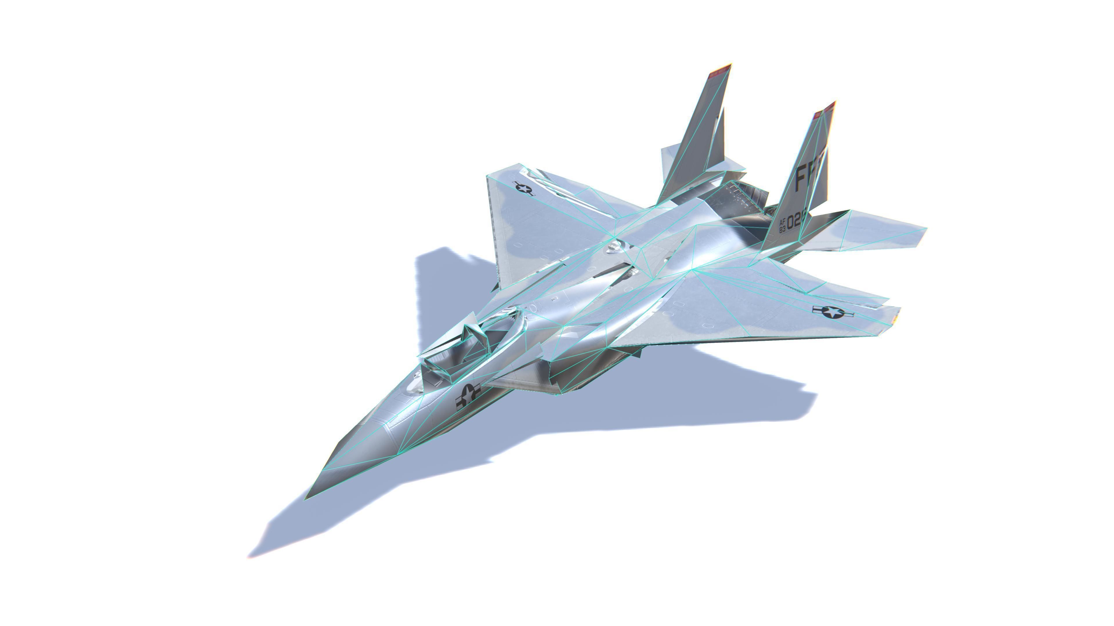 F-15 Eagle Jet Fighter Aircraft Low-poly 3D model_29