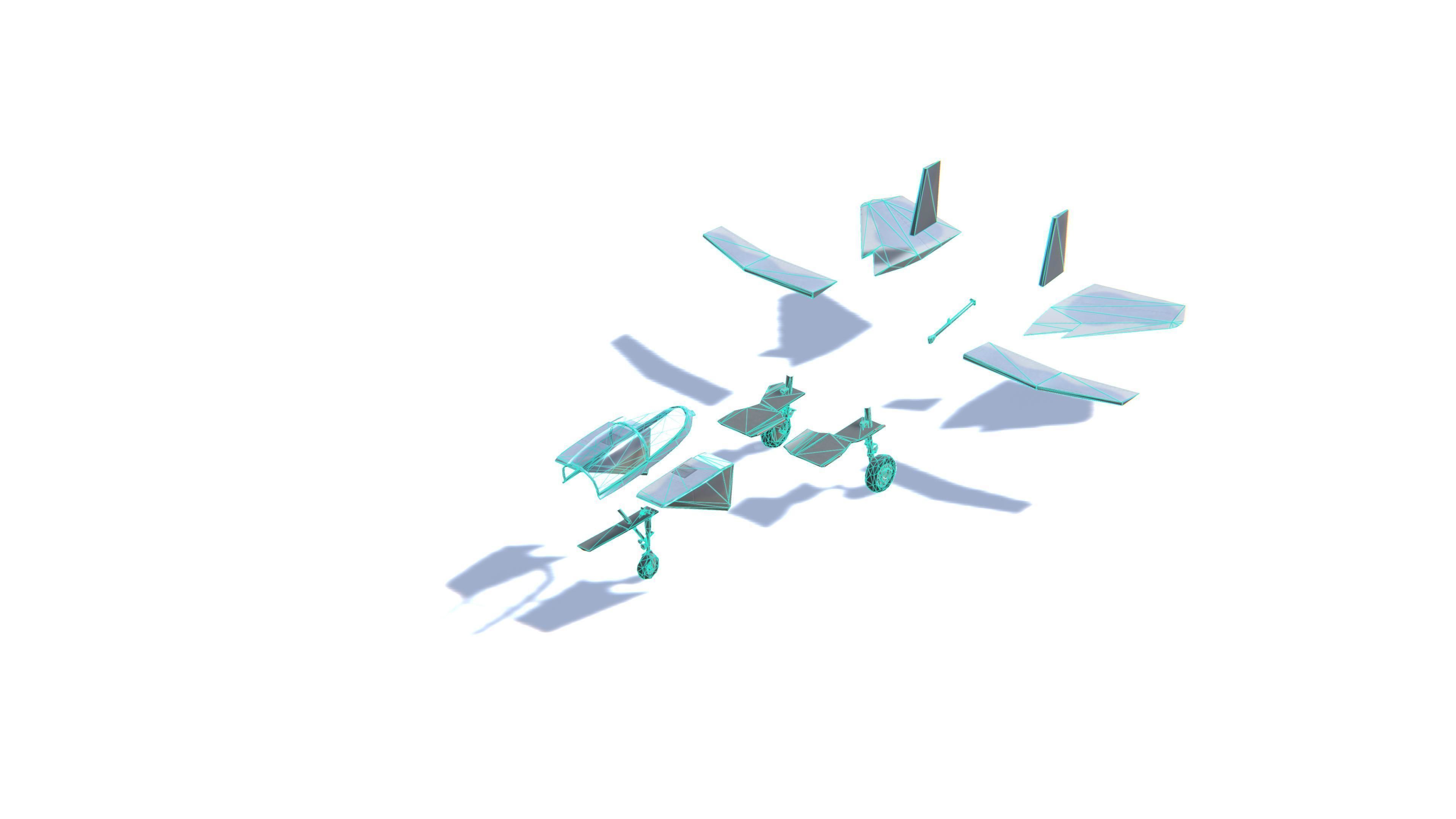 F-15 Eagle Jet Fighter Aircraft Low-poly 3D model_27